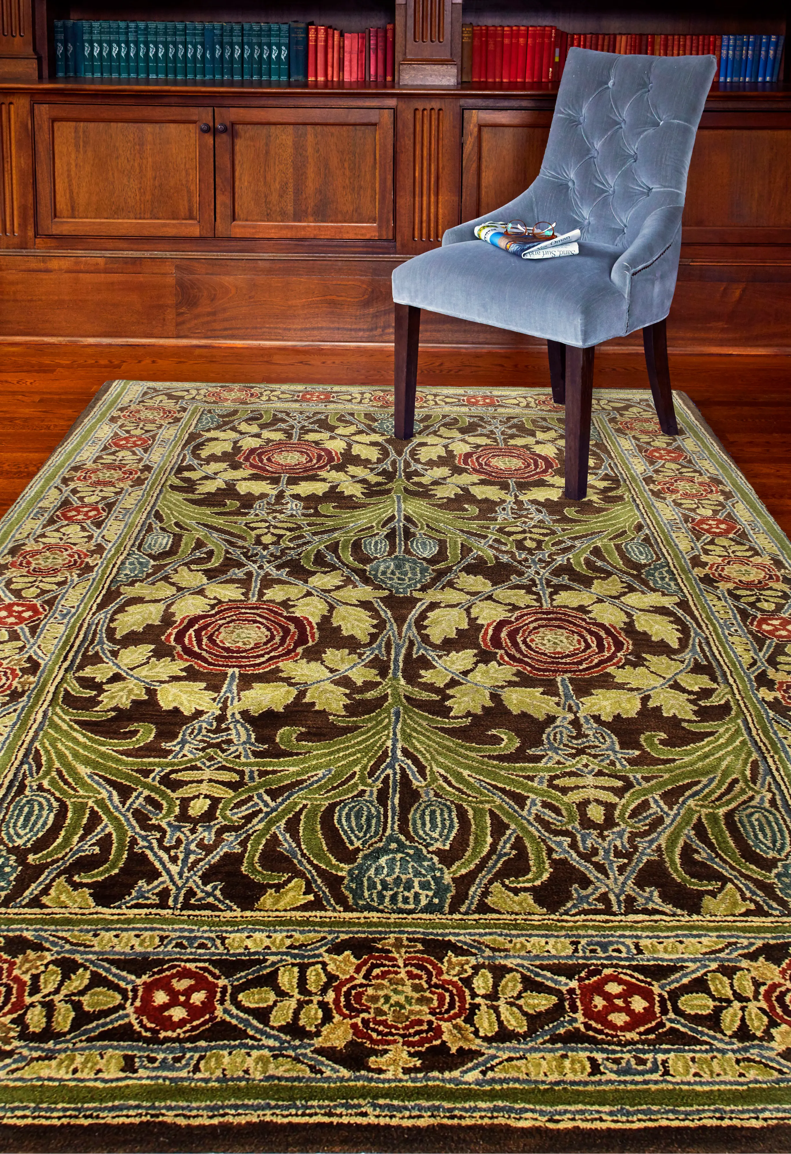 R128-CHOC-8X10-HG102 Wilshire 8 x 10 Hastings Chocolate Wool Area Rug-2