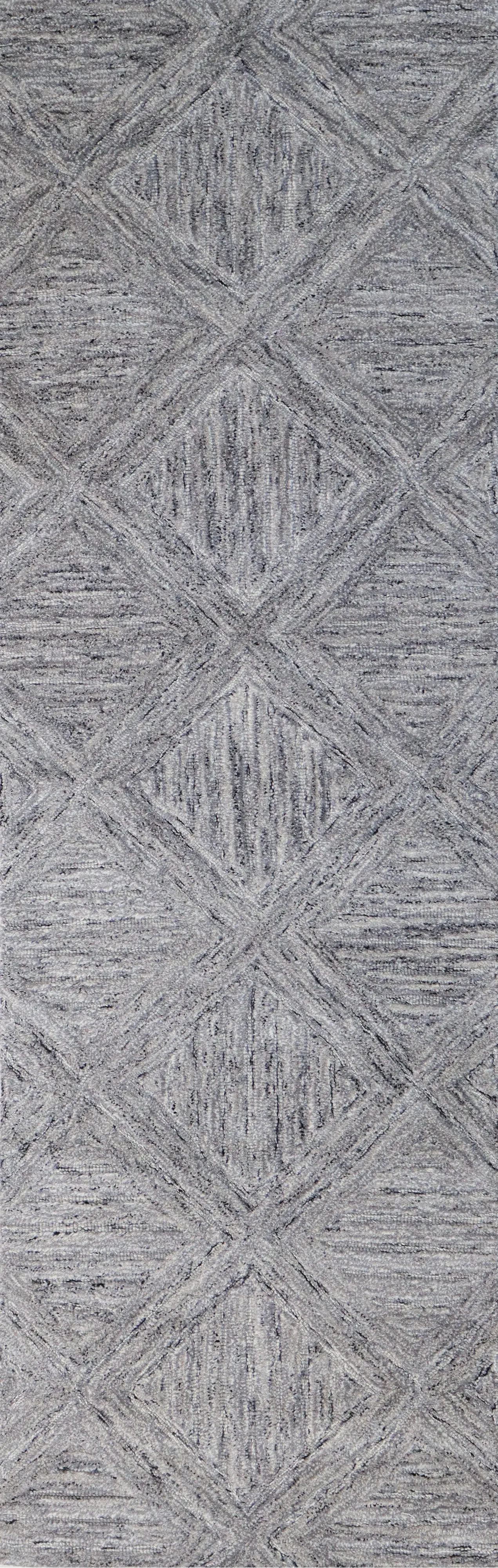 R130-GY-2.6X8-LC172 Verona Nayla Gray Wool Runner Rug-2