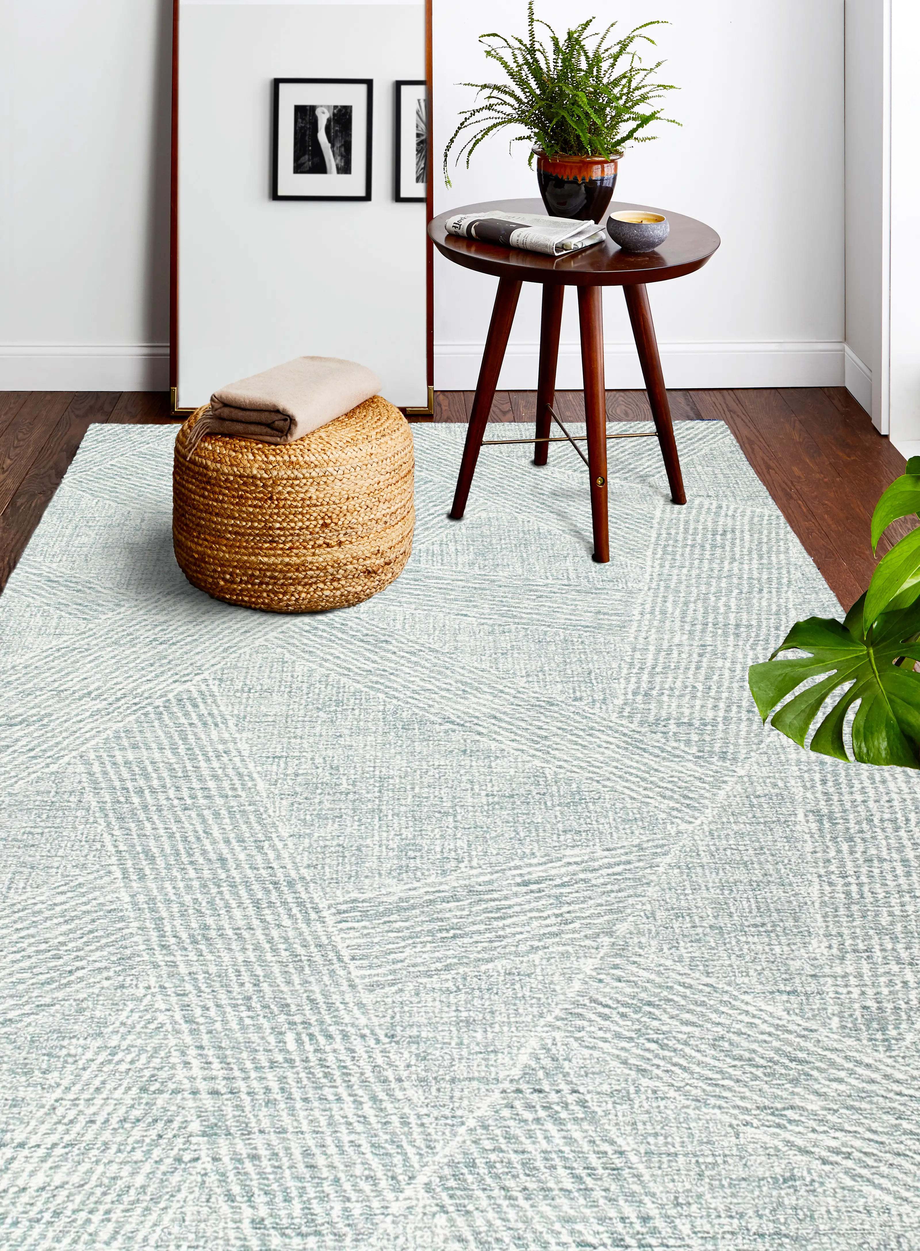 R131-TE-4X6-AL120 Valencia Nathanial 4 x 6 Abstract Teal Area Rug-3