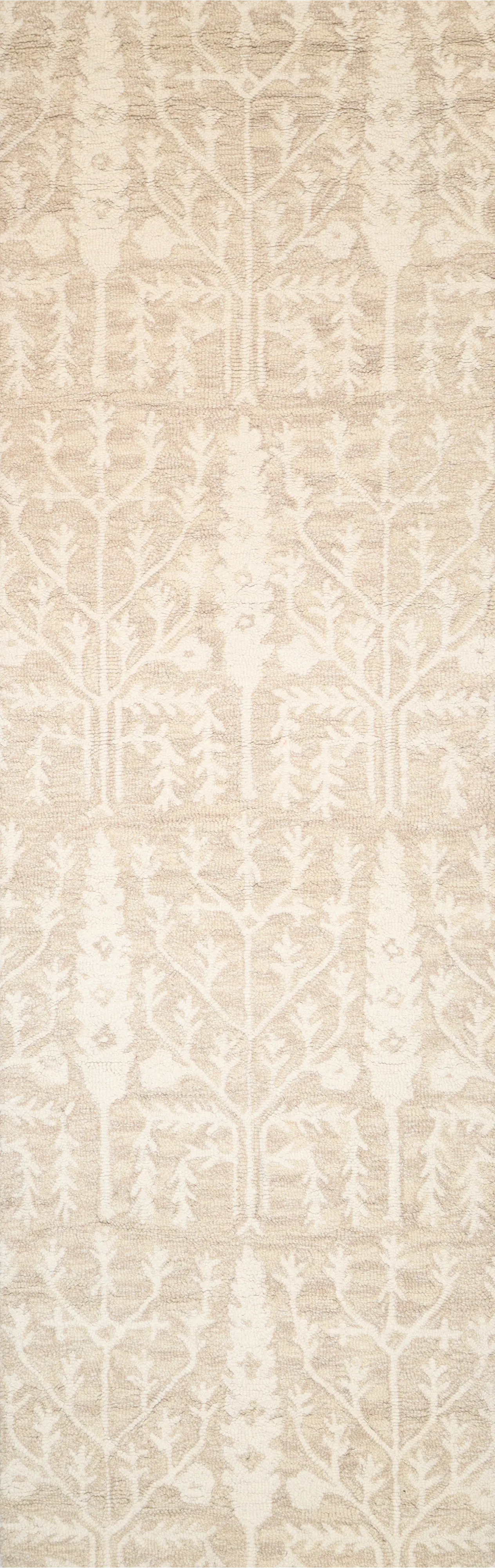 R131-BE-2.6X8-AL133 Valencia Novalee Beige Wool Hand Tufted Runner Rug-1