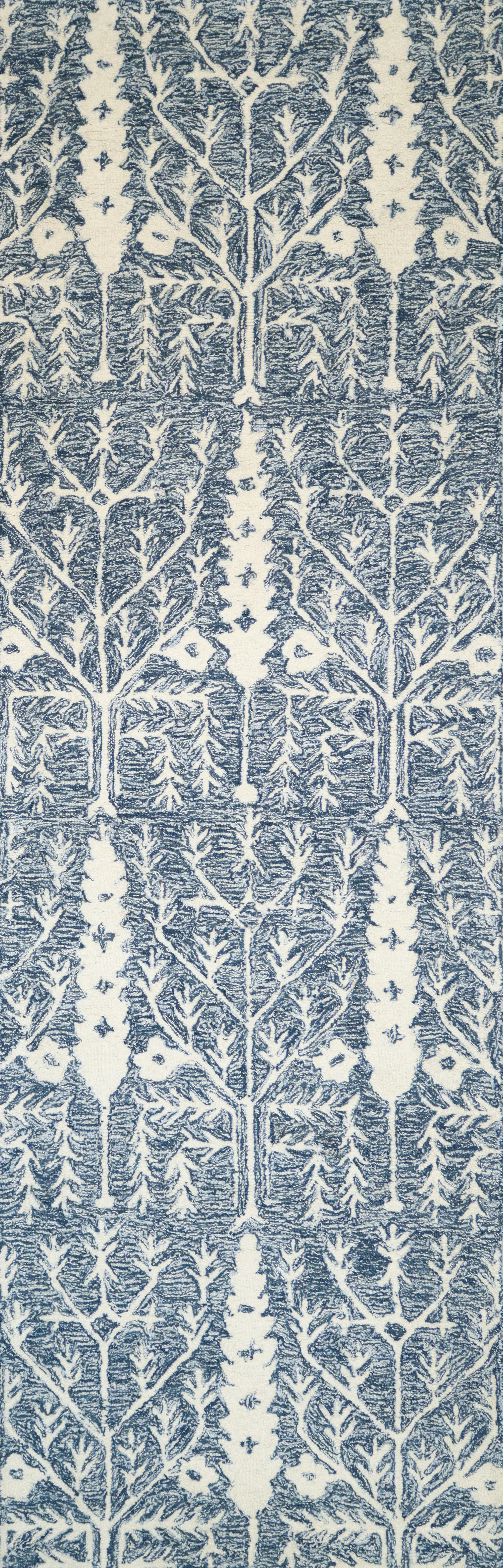 R131-DEN-2.6X8-AL133 Valencia Novalee Blue Wool Hand Tufted Runner Rug-1