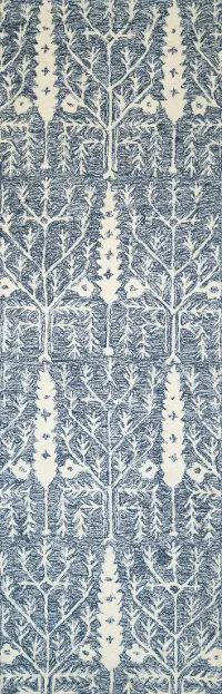 R131-DEN-2.6X8-AL133 Valencia Novalee Blue Wool Hand Tufted Runner Rug