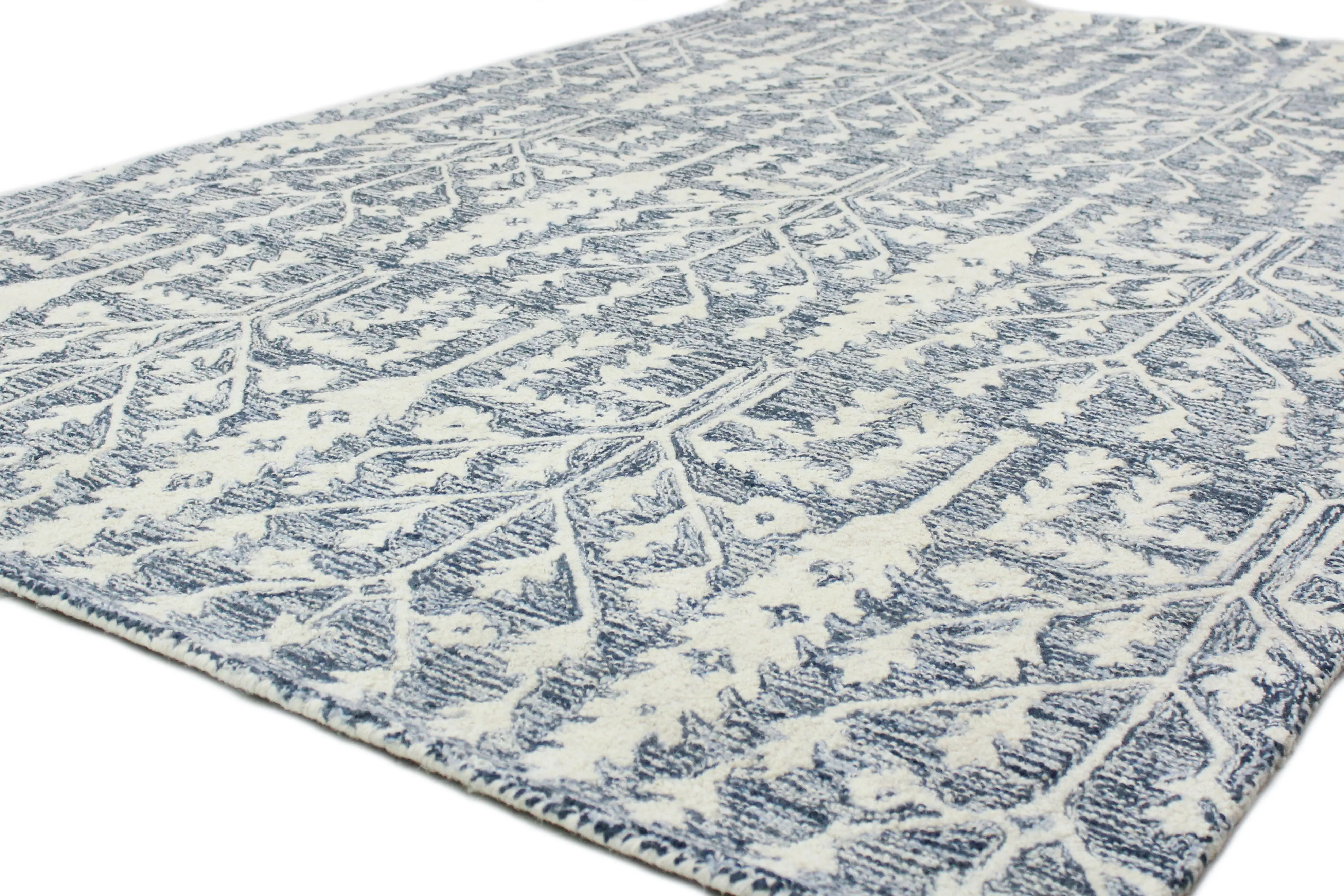 R131-DEN-2.6X8-AL133 Valencia Novalee Blue Wool Hand Tufted Runner Rug-3