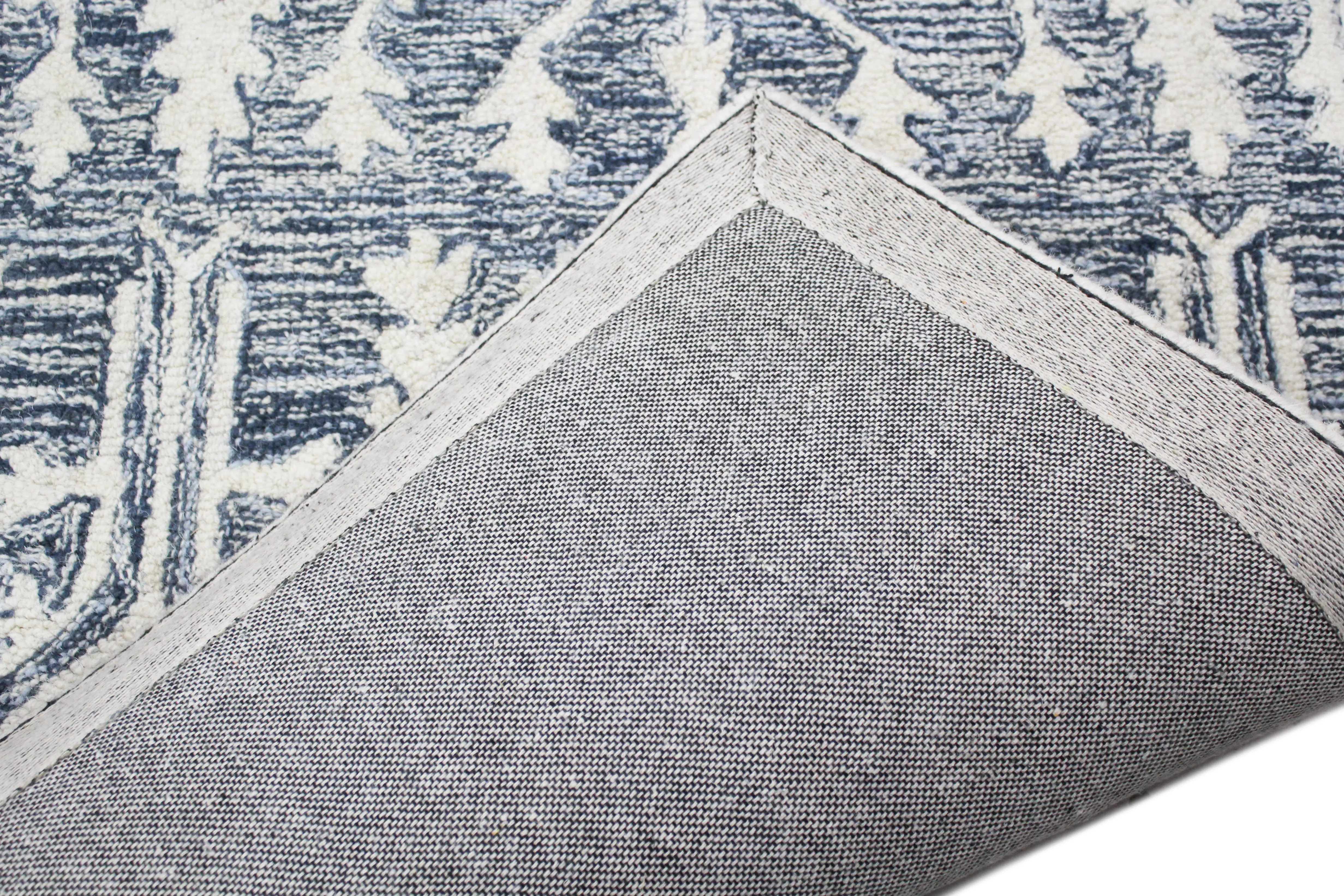 R131-DEN-2.6X8-AL133 Valencia Novalee Blue Wool Hand Tufted Runner Rug-4