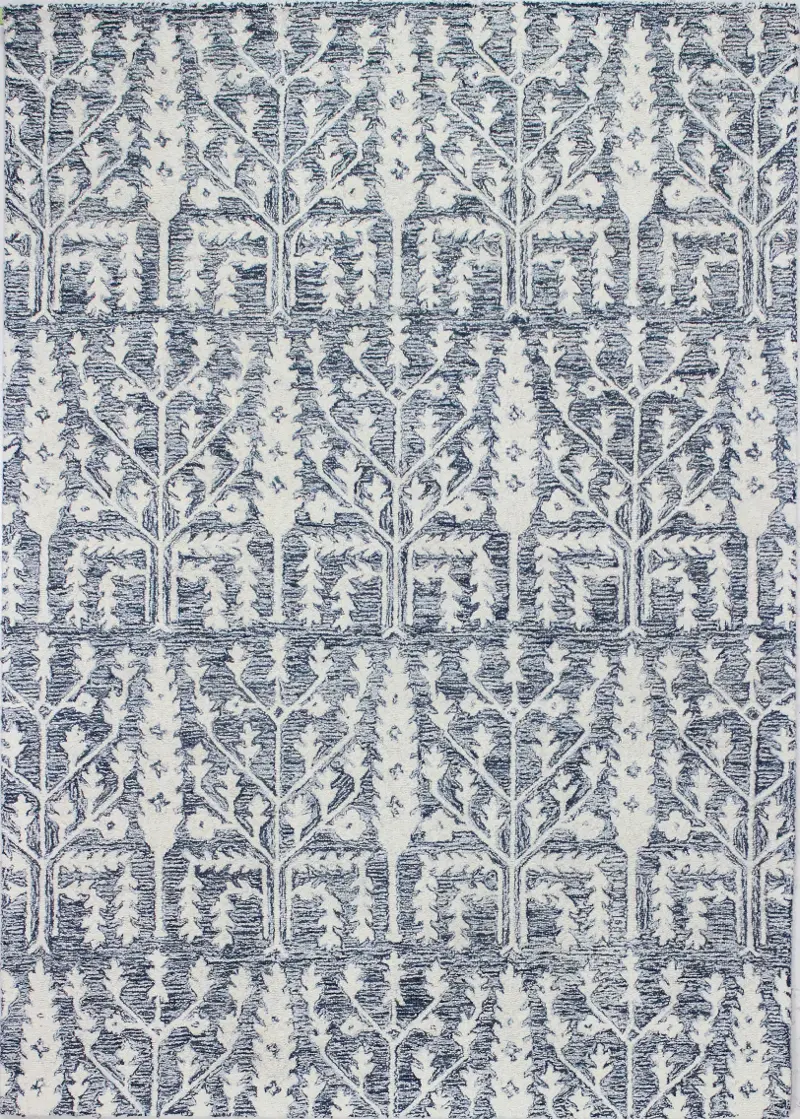 Valencia Novalee 4 x 6 Blue Wool Hand Tufted Area Rug
