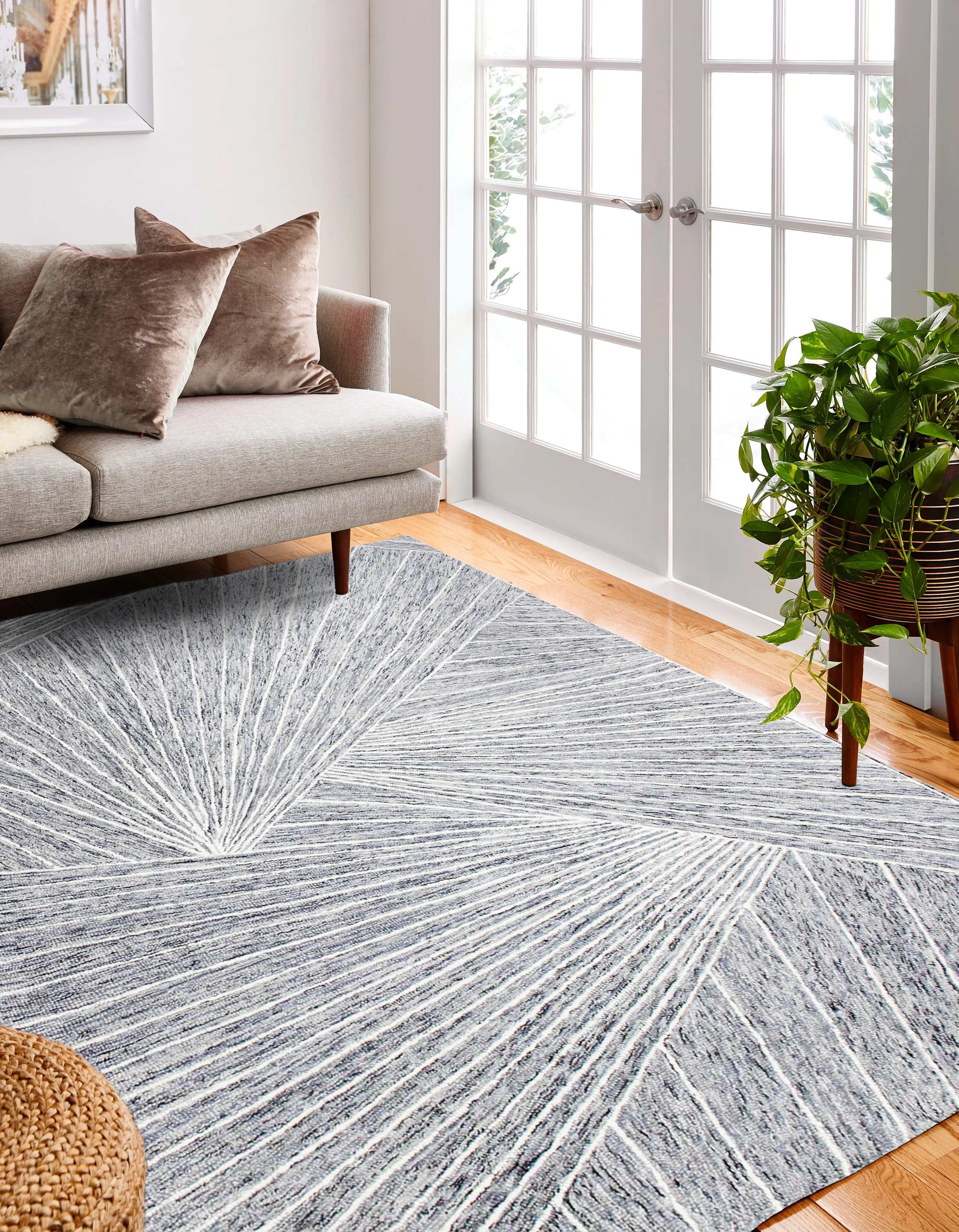 R131-GY-9X12-AL134 Valencia Neela 9 x 12 Gray Wool Hand Tufted Area Rug-3