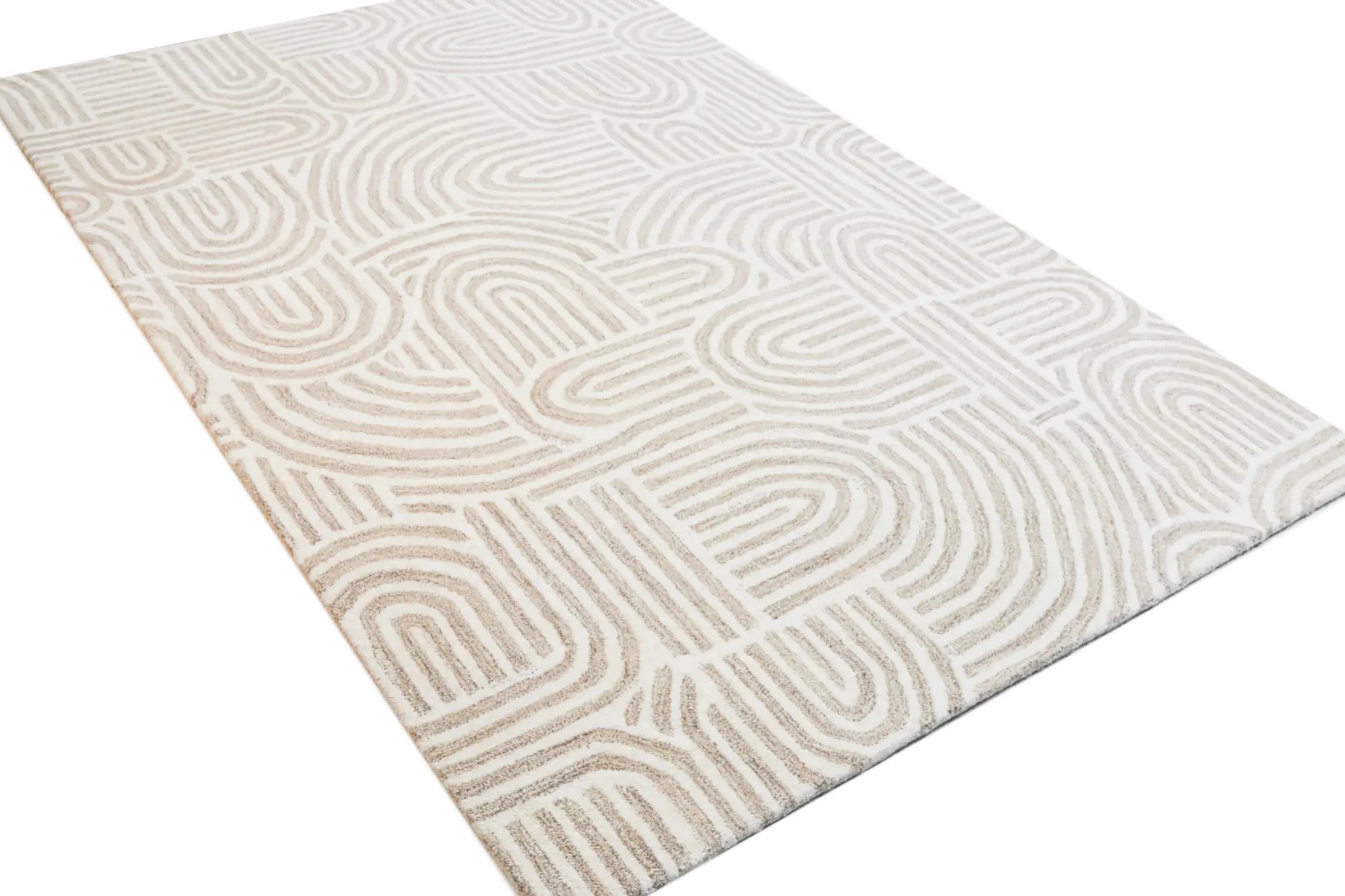 S185-BE-5X8-ST283 Chelsea Trenton 5 x 8 Beige Wool Hand Tufted Area Rug-1