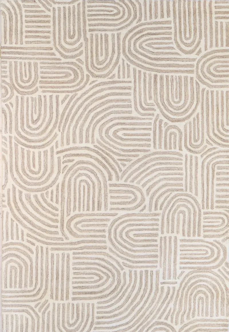 Chelsea Trenton 8 x 10 Beige Wool Hand Tufted Area Rug