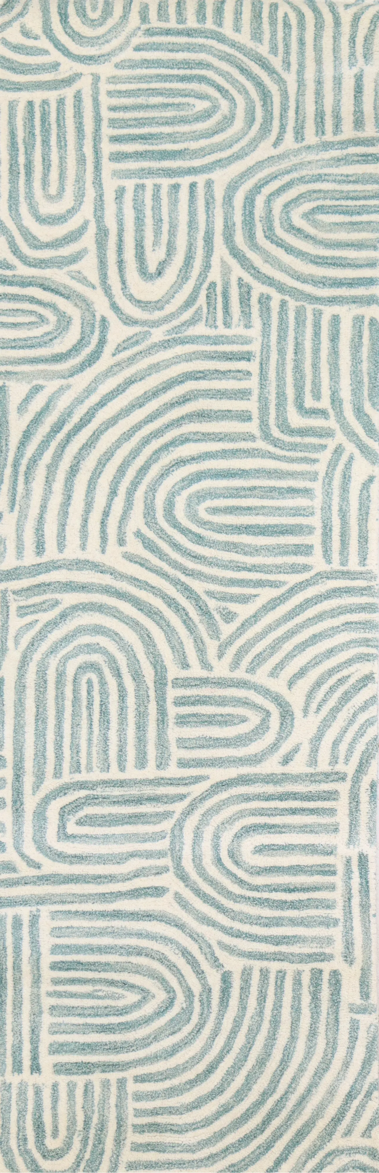 S185-IVTE-2.6X8-ST283 Chelsea Trenton Teal Wool Hand Tufted Runner Rug-2