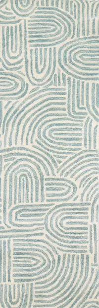 S185-IVTE-2.6X8-ST283 Chelsea Trenton Teal Wool Hand Tufted Runner Rug