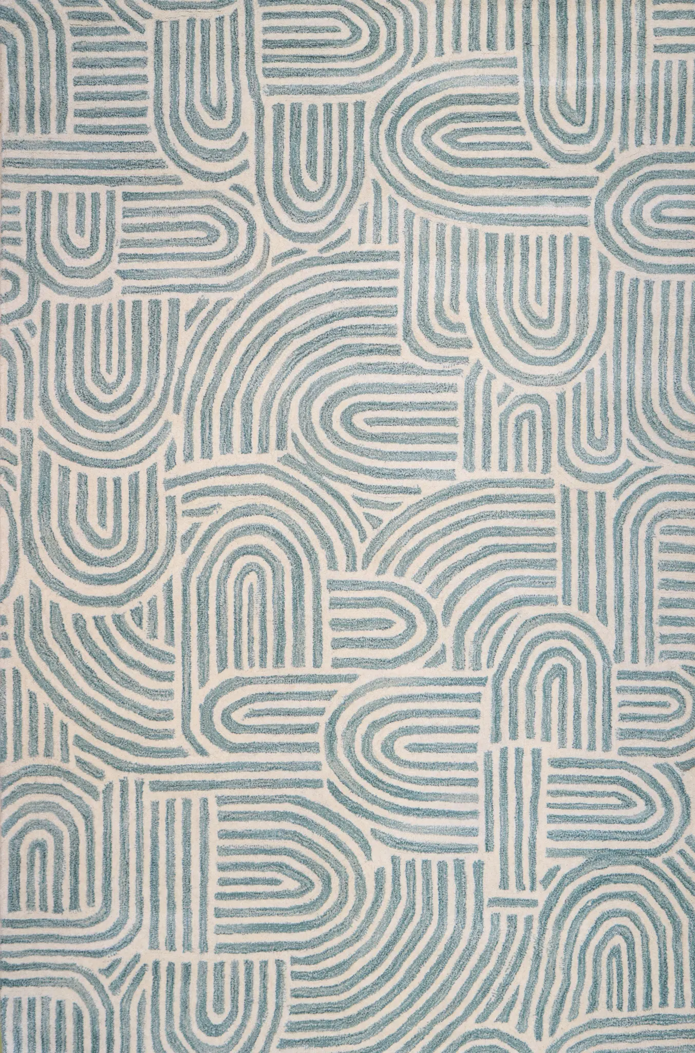 S185-IVTE-2.6X8-ST283 Chelsea Trenton Teal Wool Hand Tufted Runner Rug-3