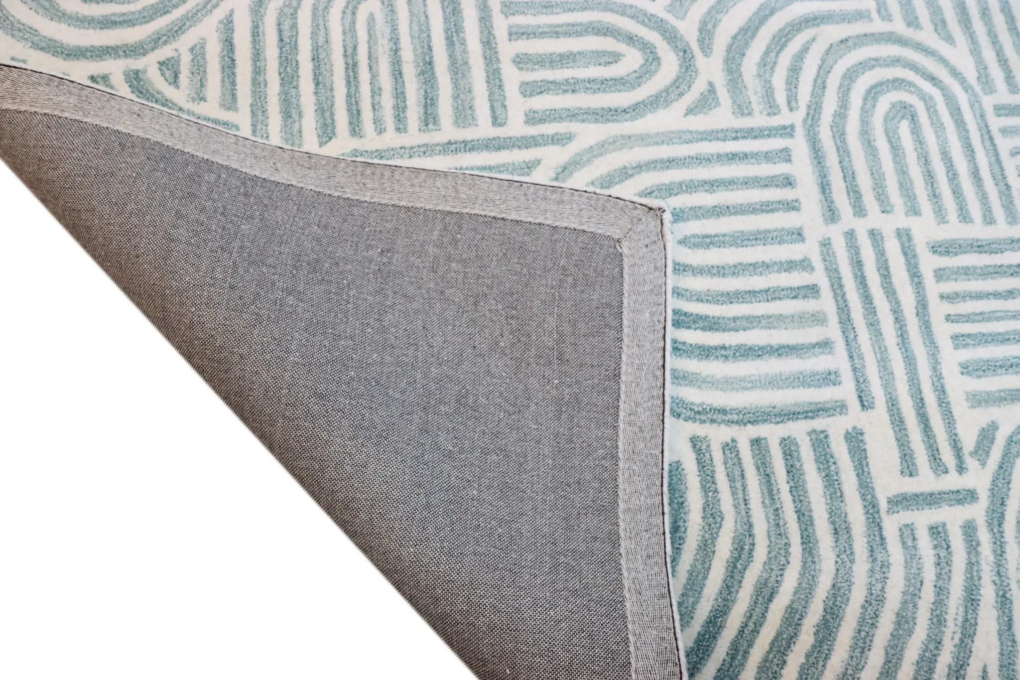 S185-IVTE-2.6X8-ST283 Chelsea Trenton Teal Wool Hand Tufted Runner Rug-4