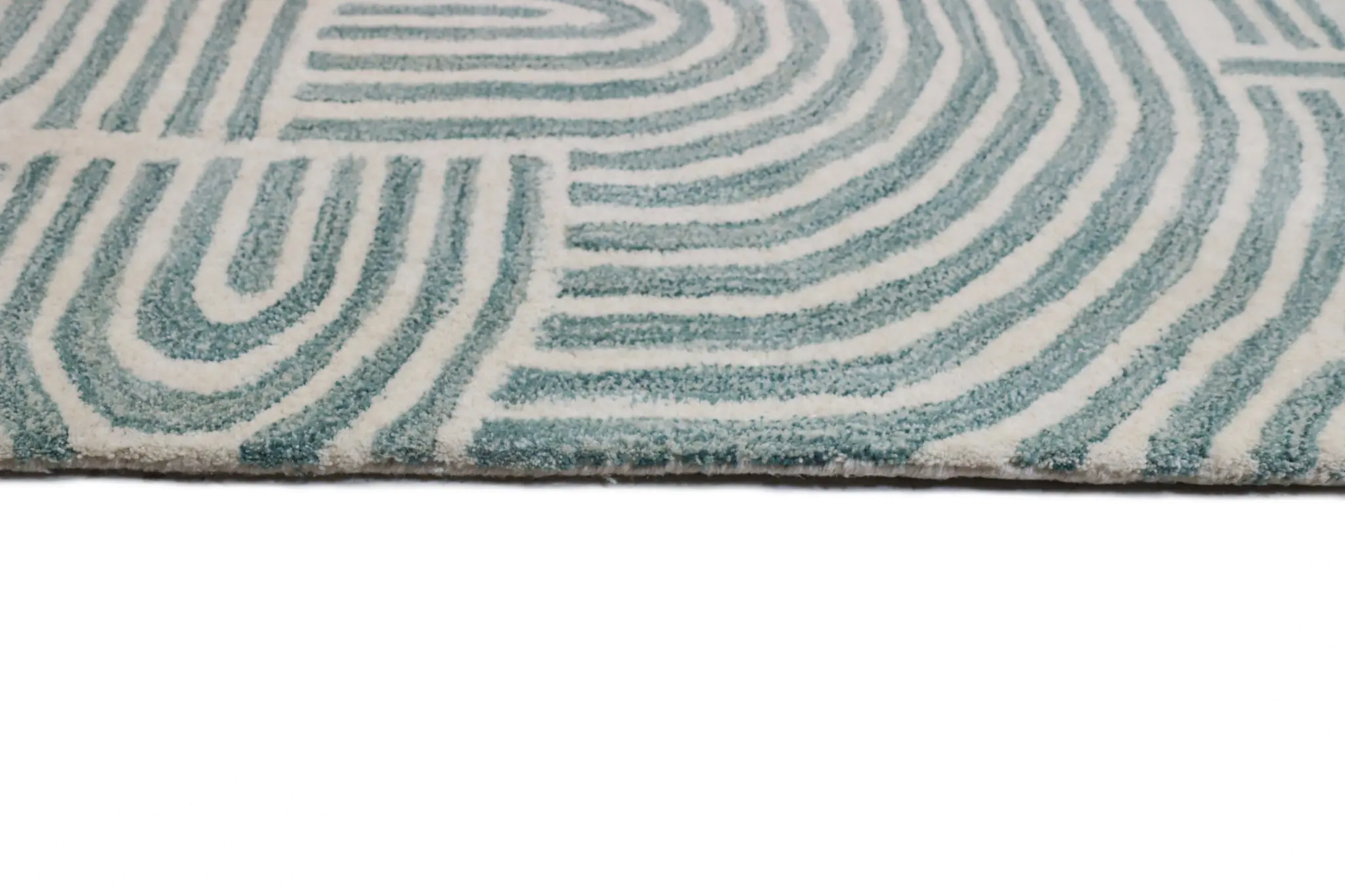 S185-IVTE-2.6X8-ST283 Chelsea Trenton Teal Wool Hand Tufted Runner Rug-5