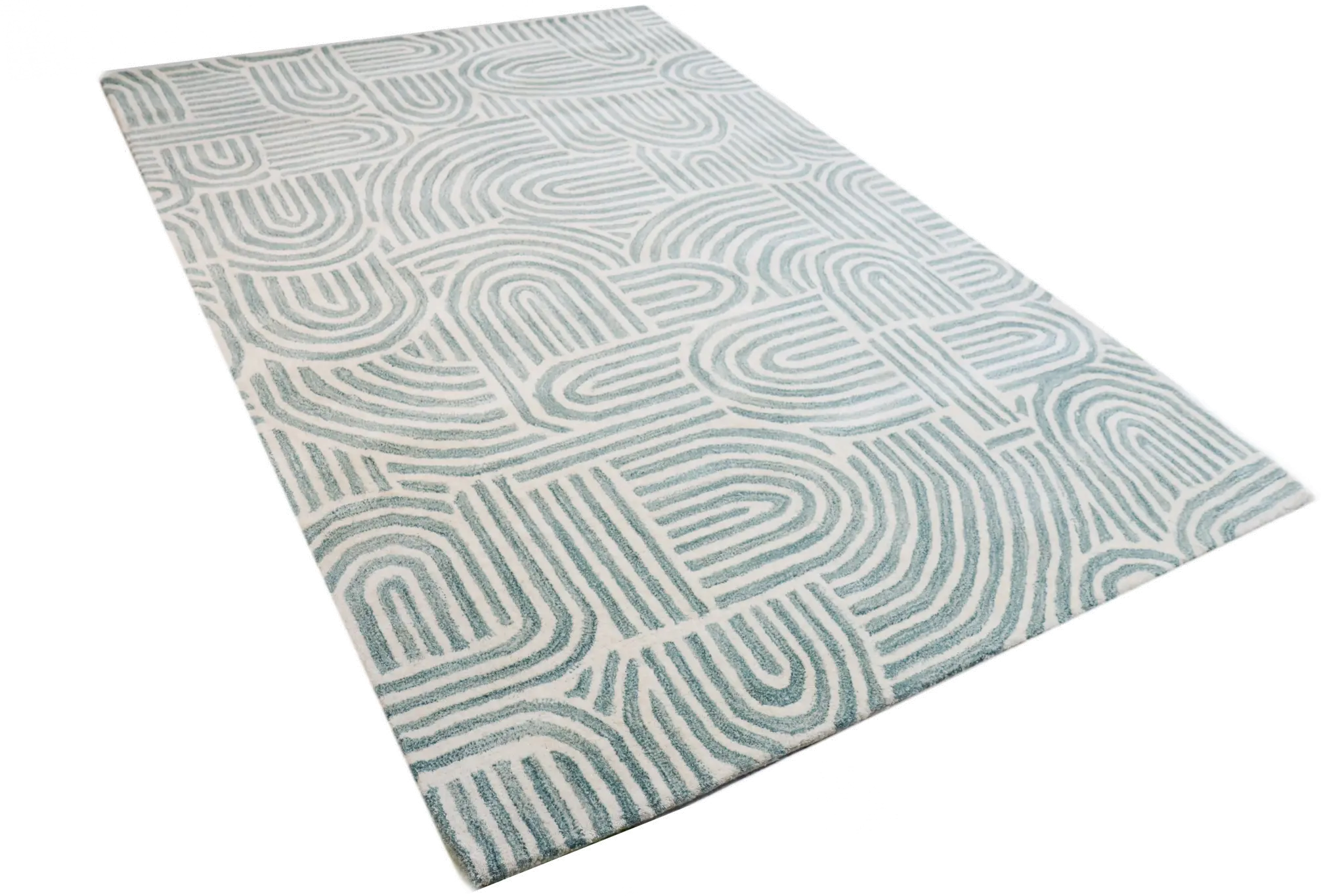S185-IVTE-4X6-ST283 Chelsea Trenton 4 x 6 Teal Wool Hand Tufted Area Rug-2
