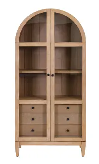 Laurel Natural Oak Arched Display Cabinet
