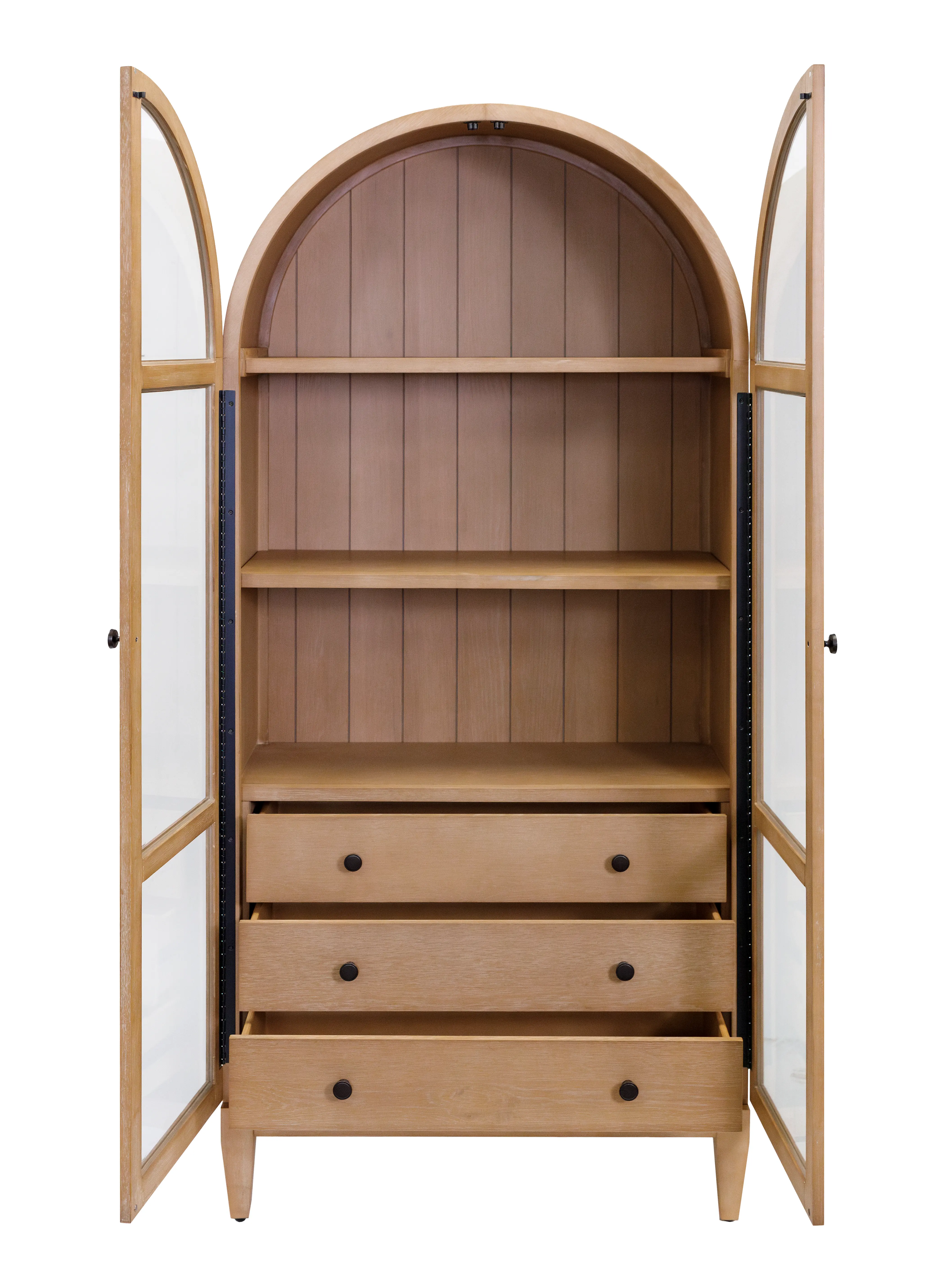 Laurel Natural Oak Arched Display Cabinet-3