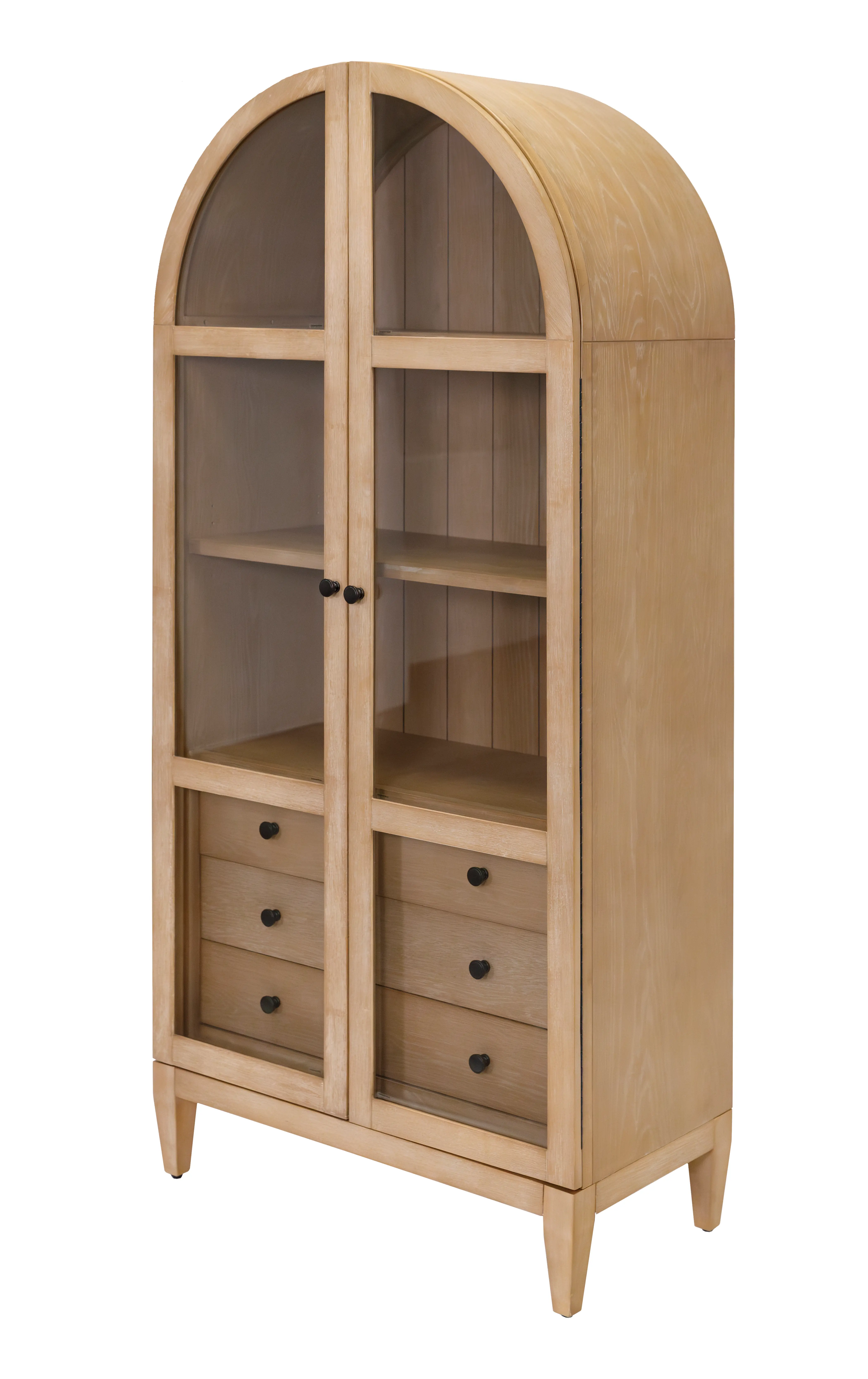 Laurel Natural Oak Arched Display Cabinet-4