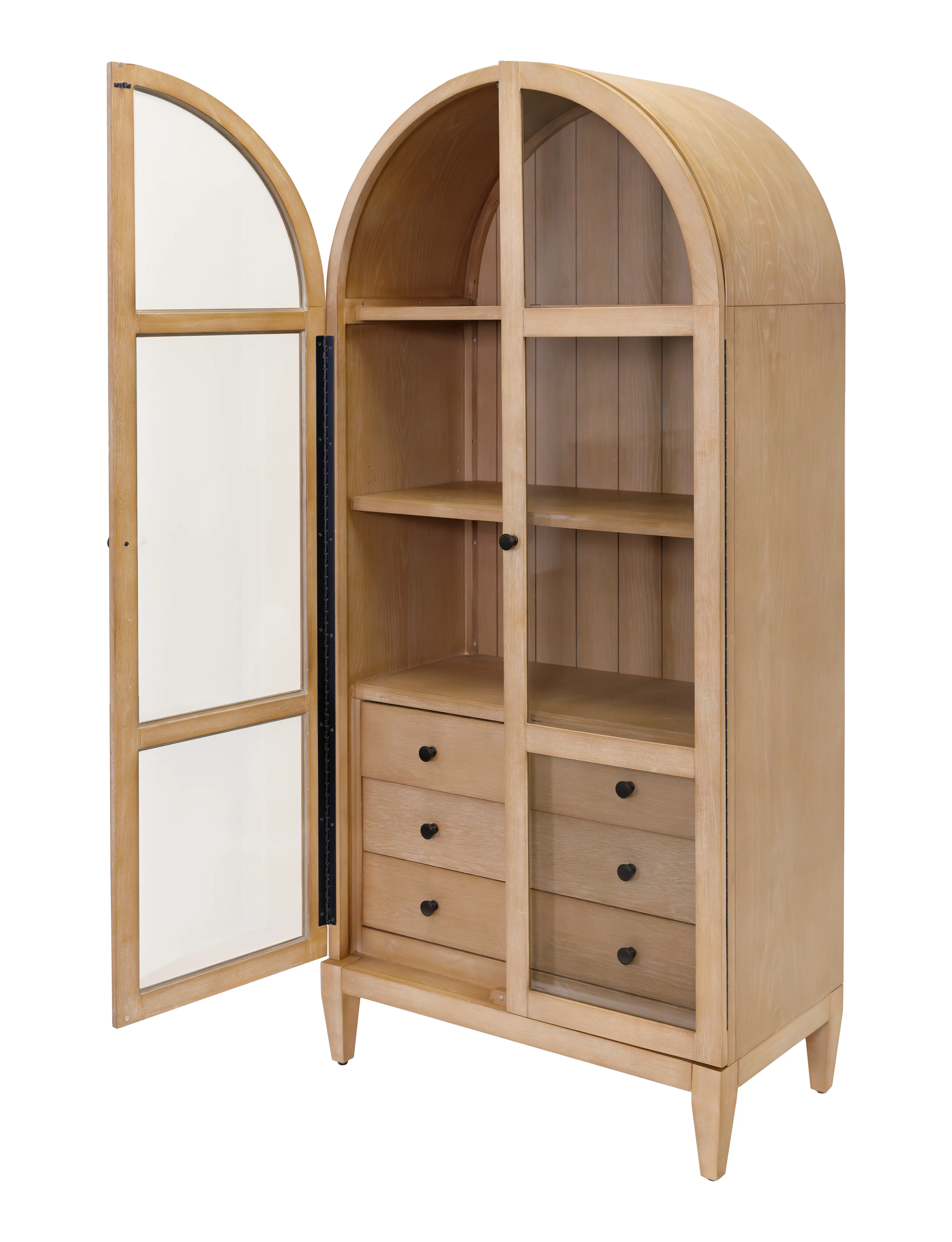 Laurel Natural Oak Arched Display Cabinet-5