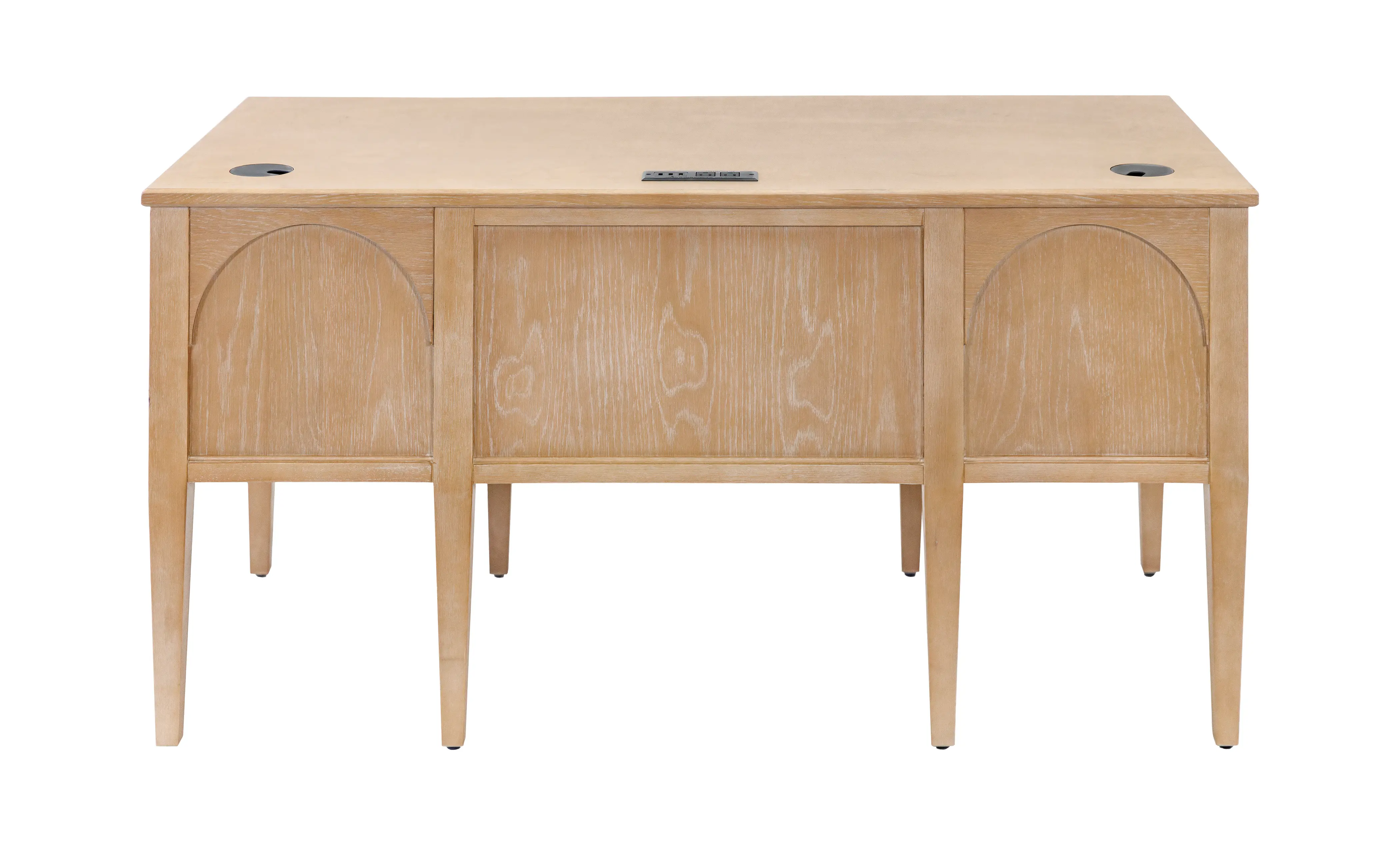 Laurel Natural Oak Half Pedestal Desk-10