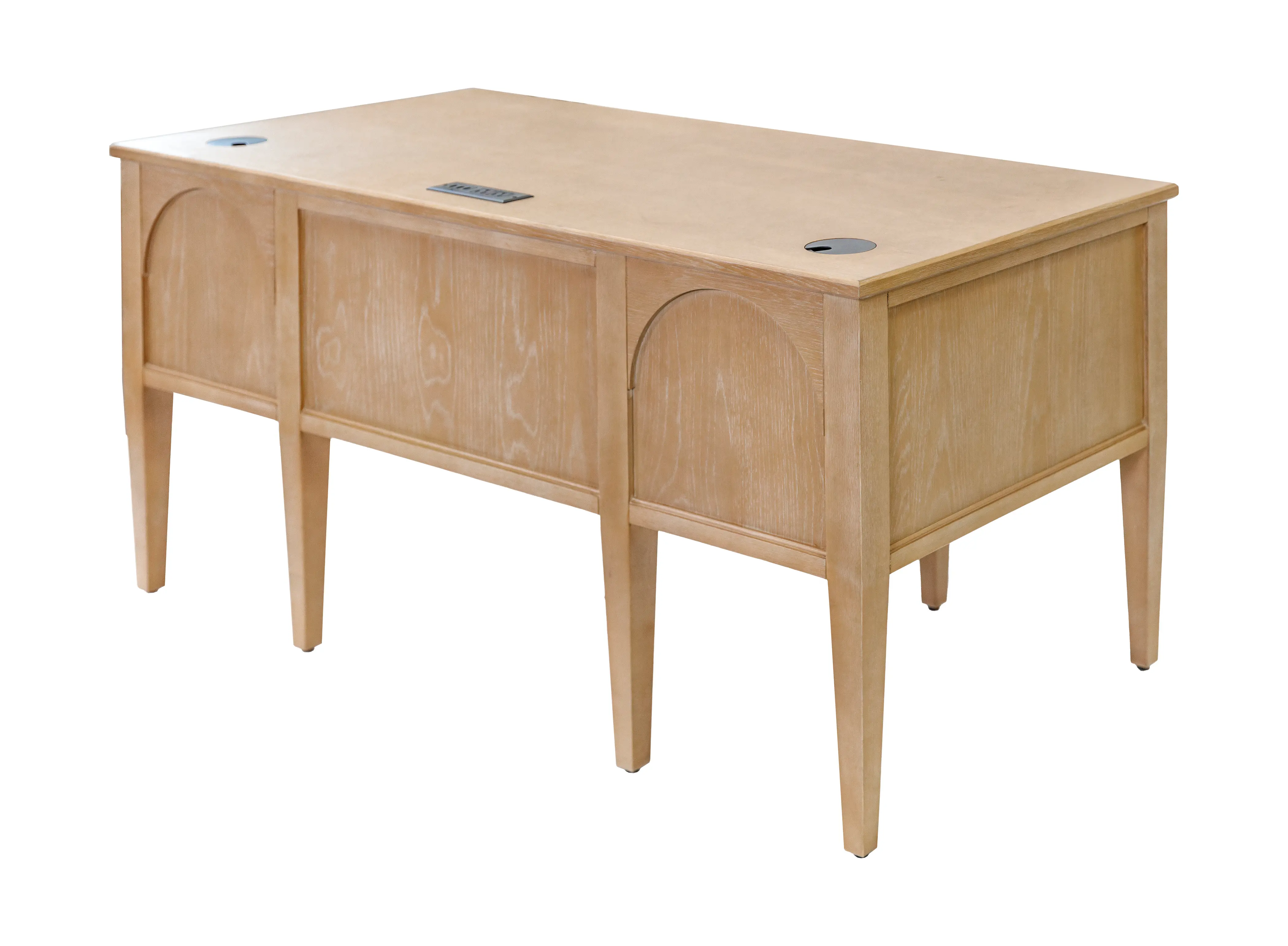 Laurel Natural Oak Half Pedestal Desk-11
