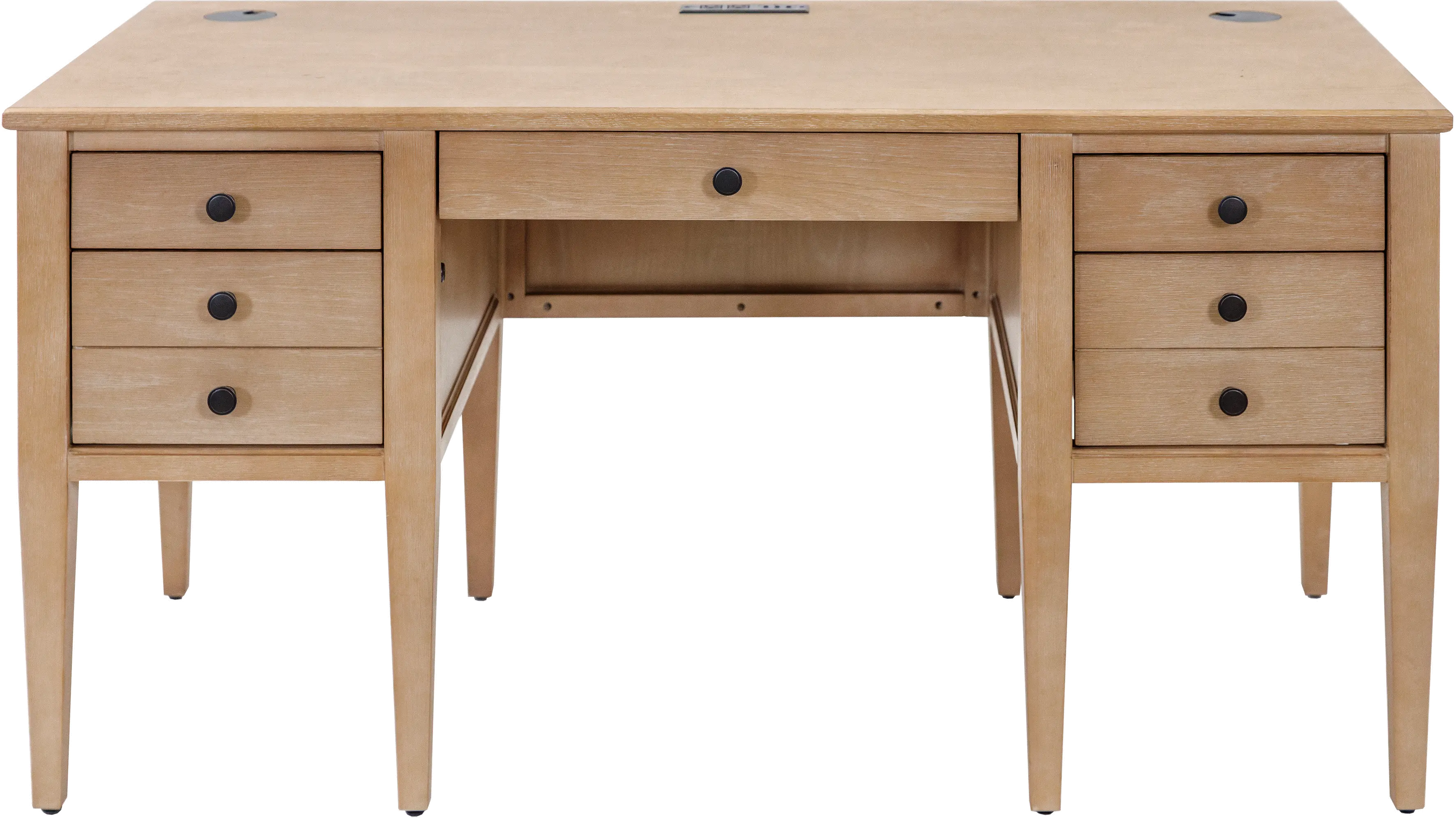 Laurel Natural Oak Half Pedestal Desk-3