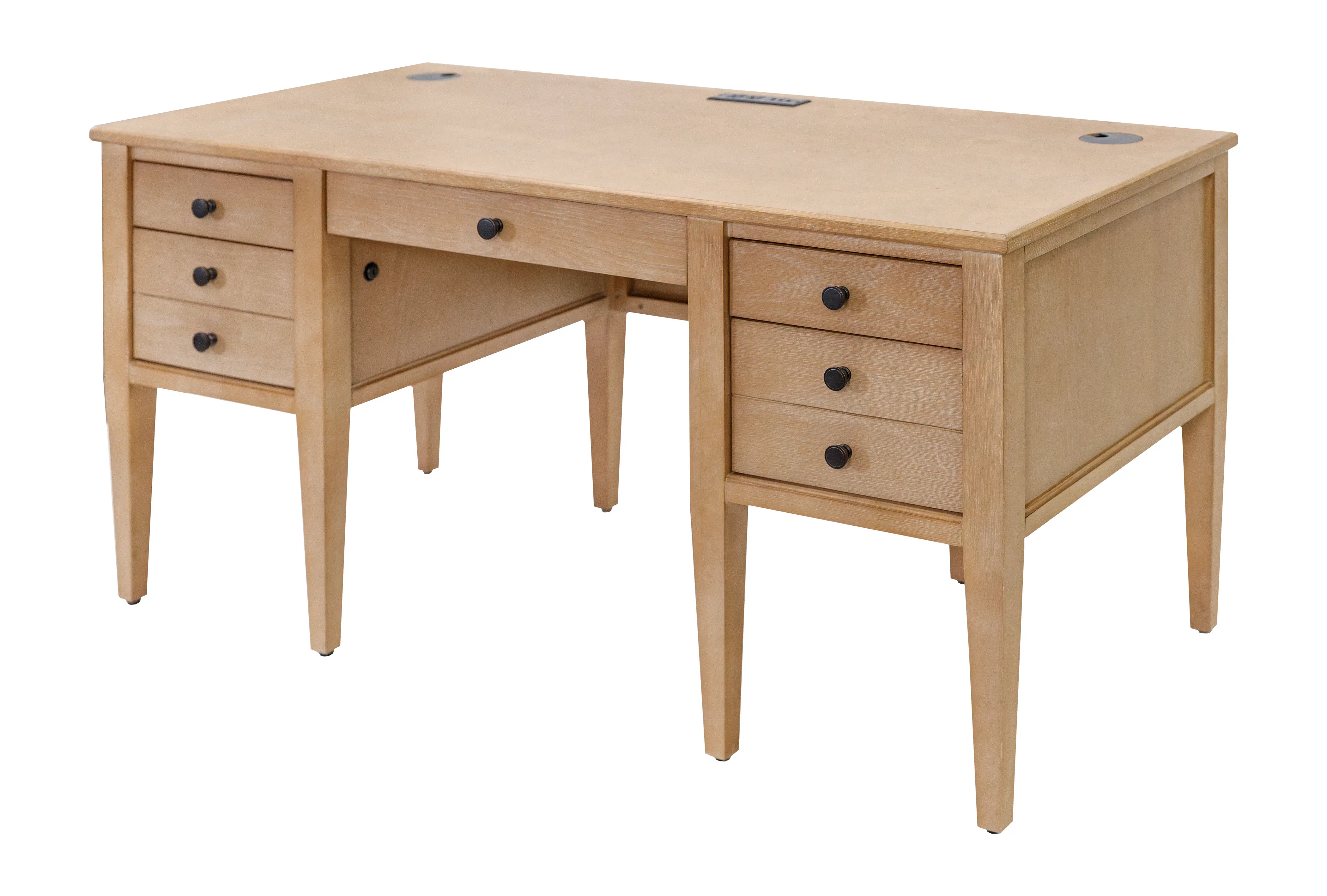Laurel Natural Oak Half Pedestal Desk-3