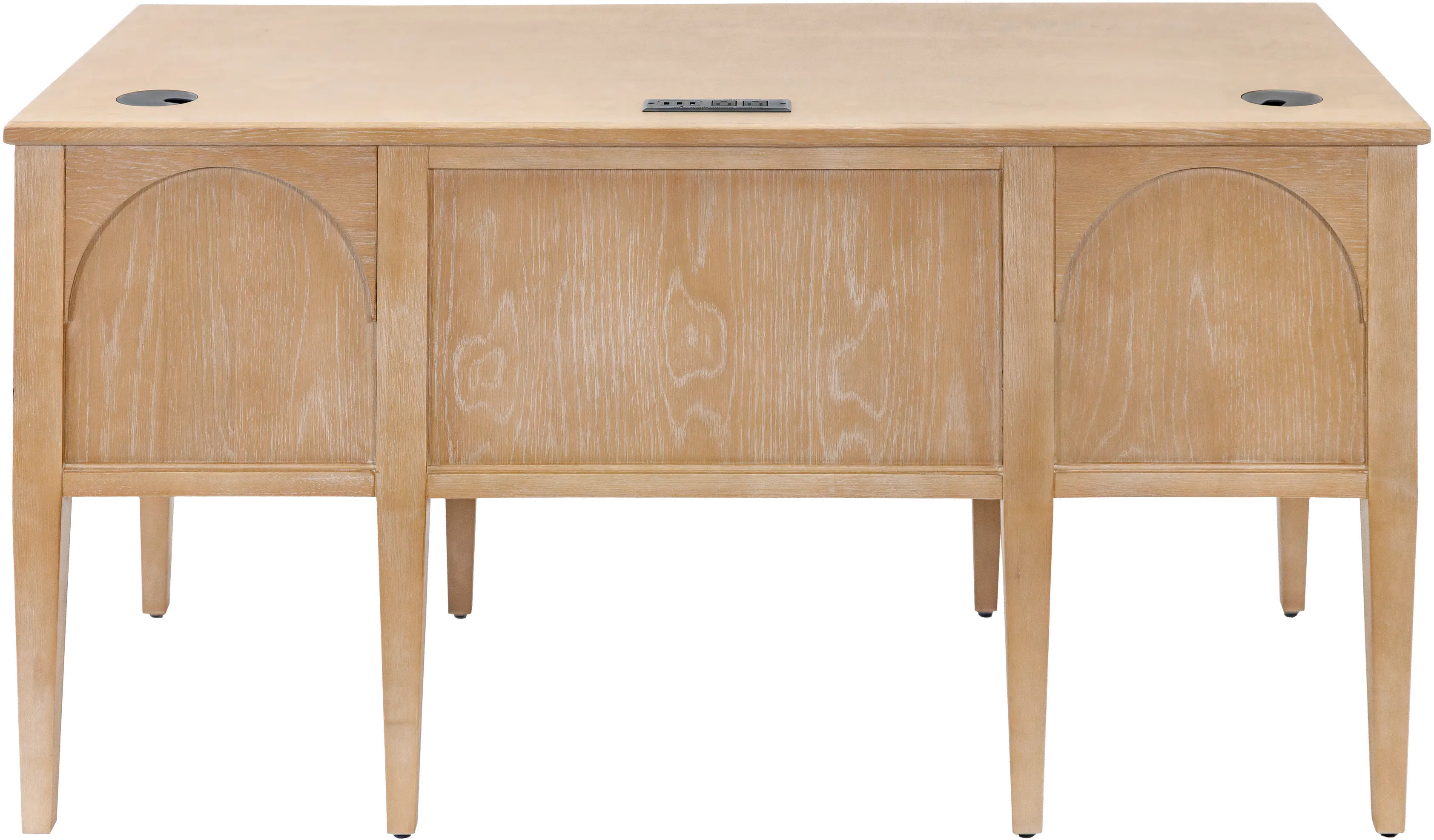 Laurel Natural Oak Half Pedestal Desk-4