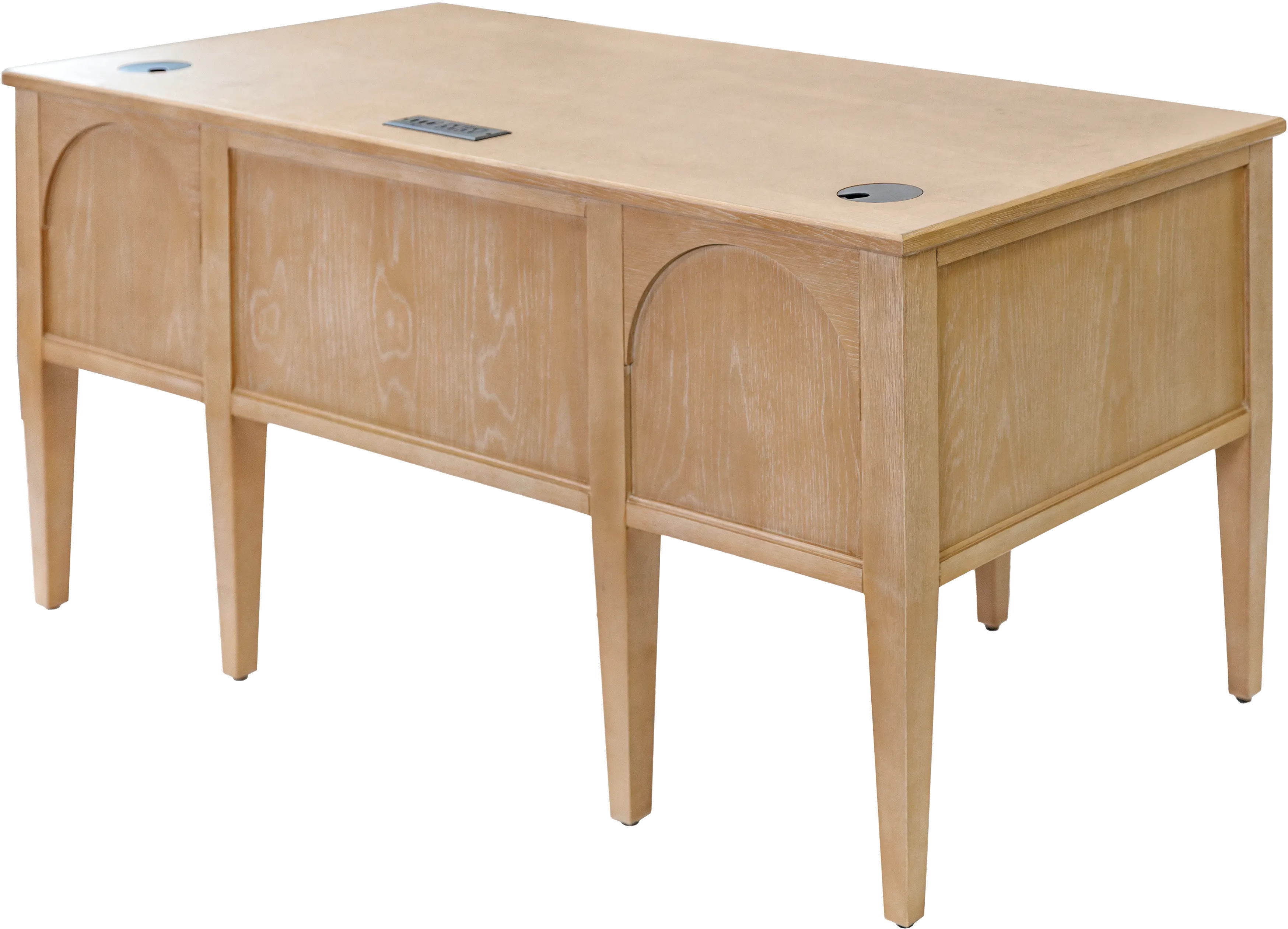 Laurel Natural Oak Half Pedestal Desk-5