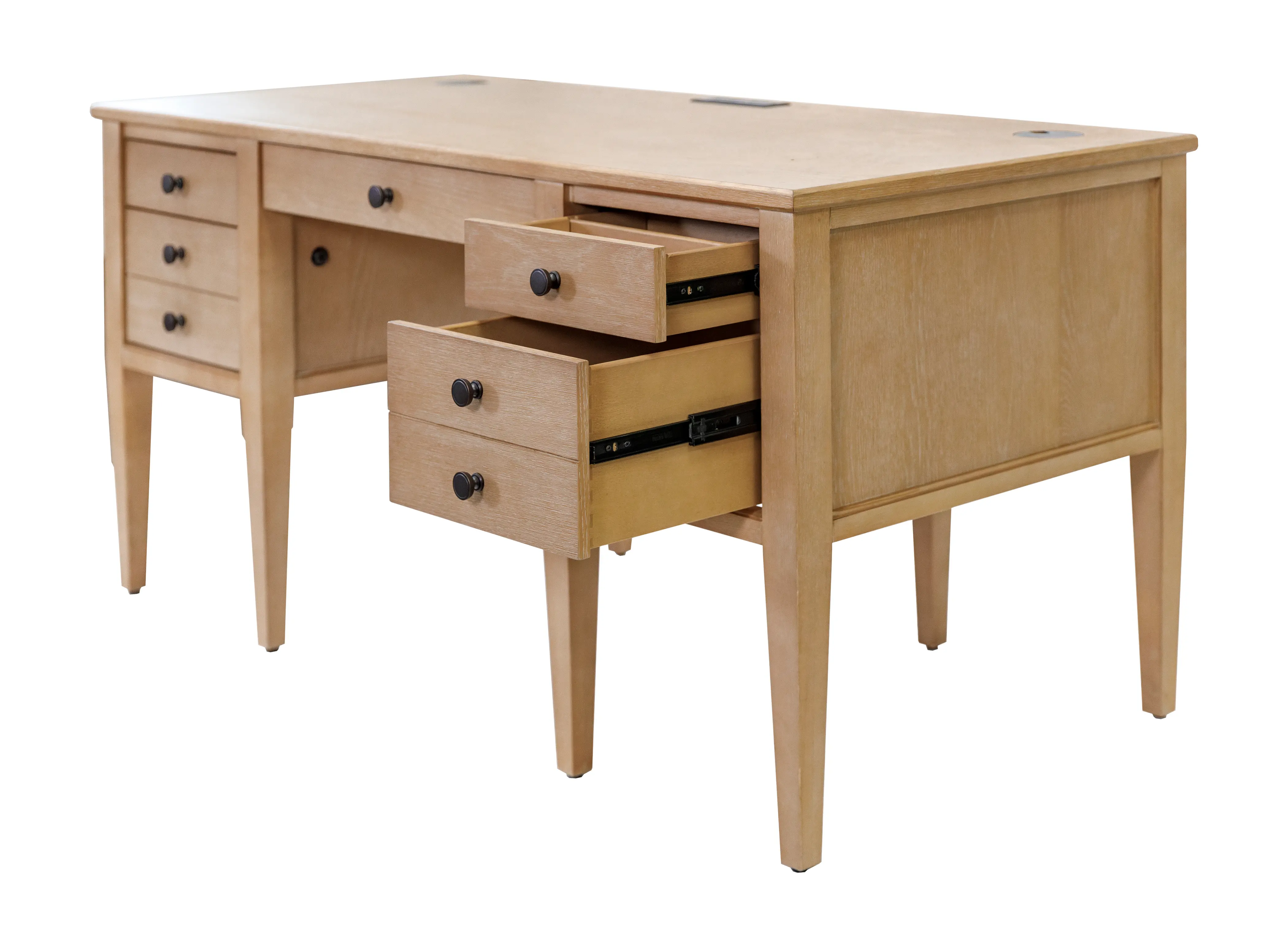 Laurel Natural Oak Half Pedestal Desk-5