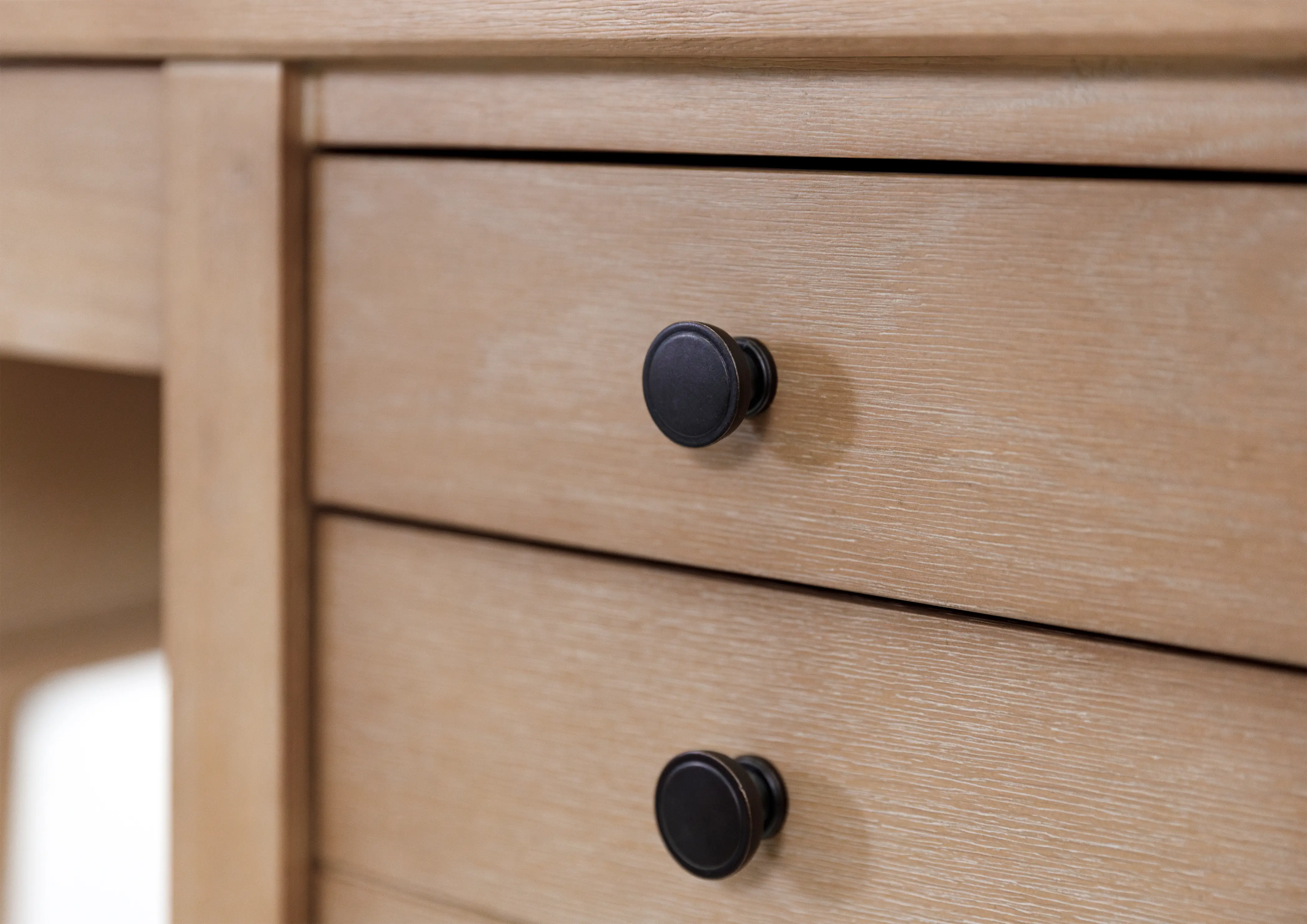 Laurel Natural Oak Half Pedestal Desk-6