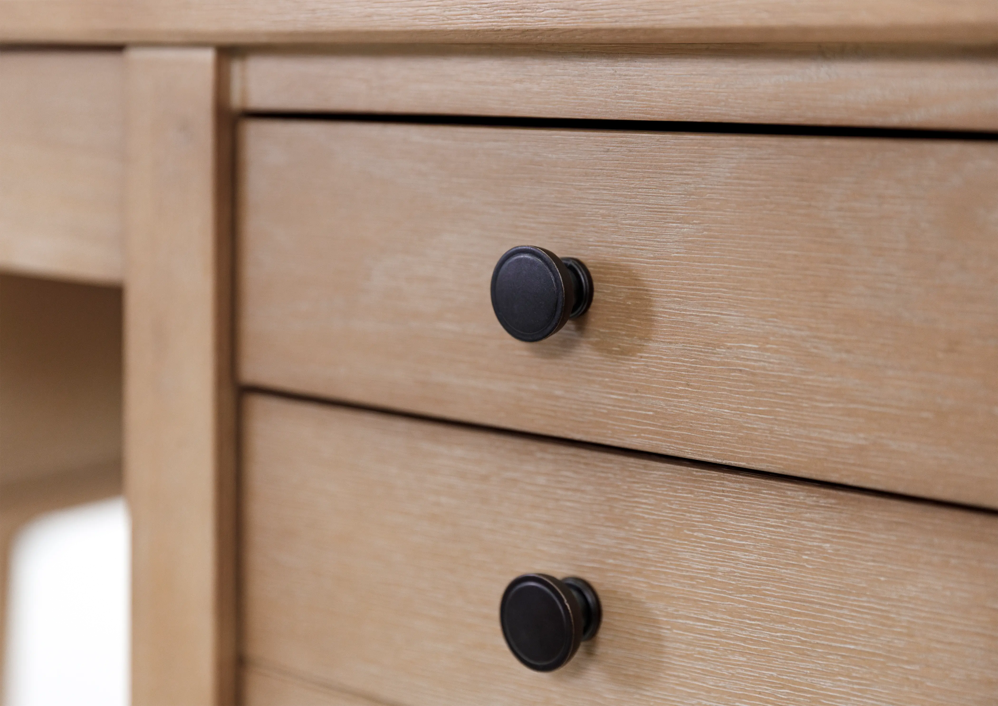Laurel Natural Oak Half Pedestal Desk-7
