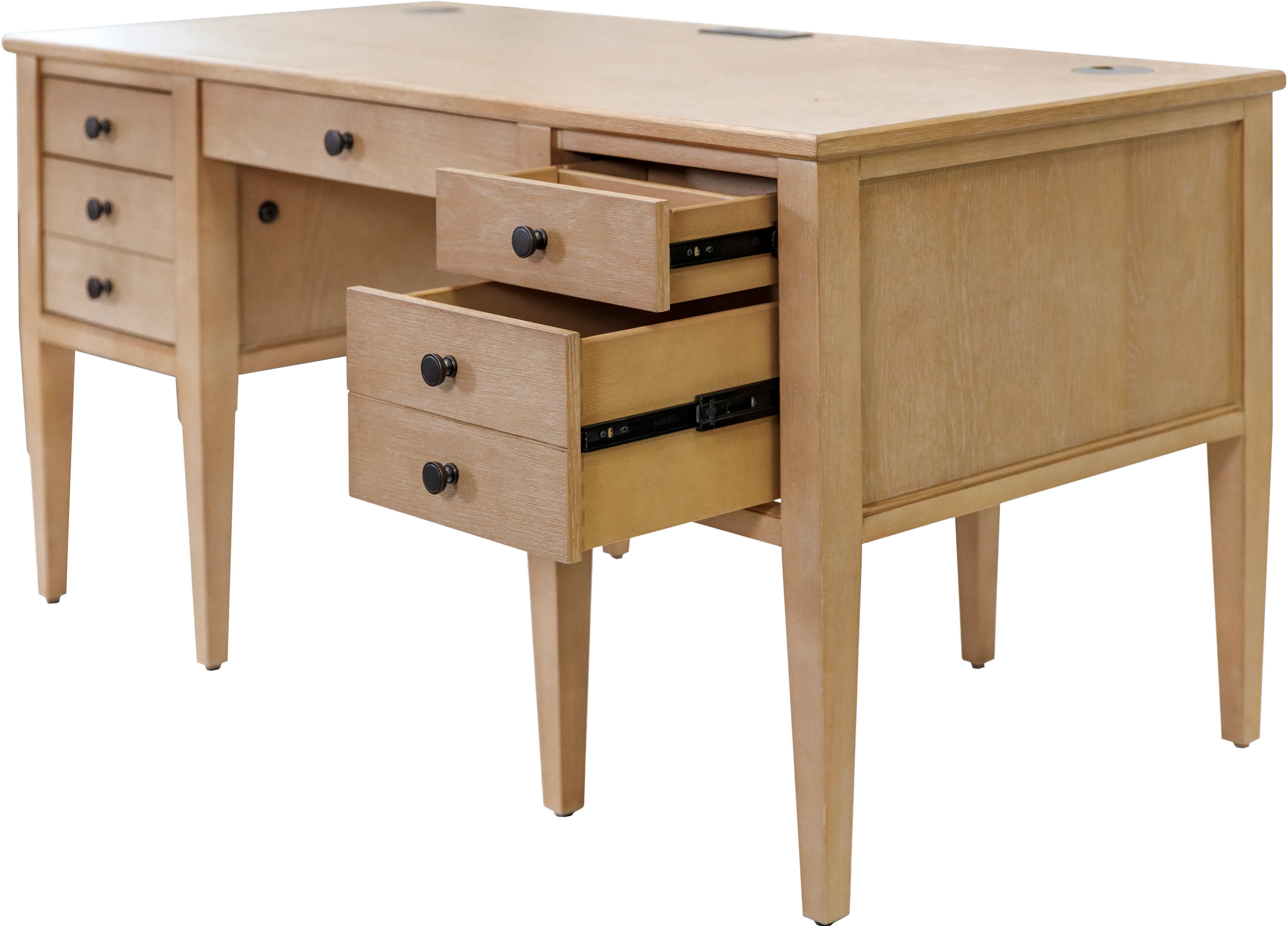 Laurel Natural Oak Half Pedestal Desk-9
