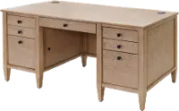 Laurel Natural Oak Double Pedestal Executive Desk
