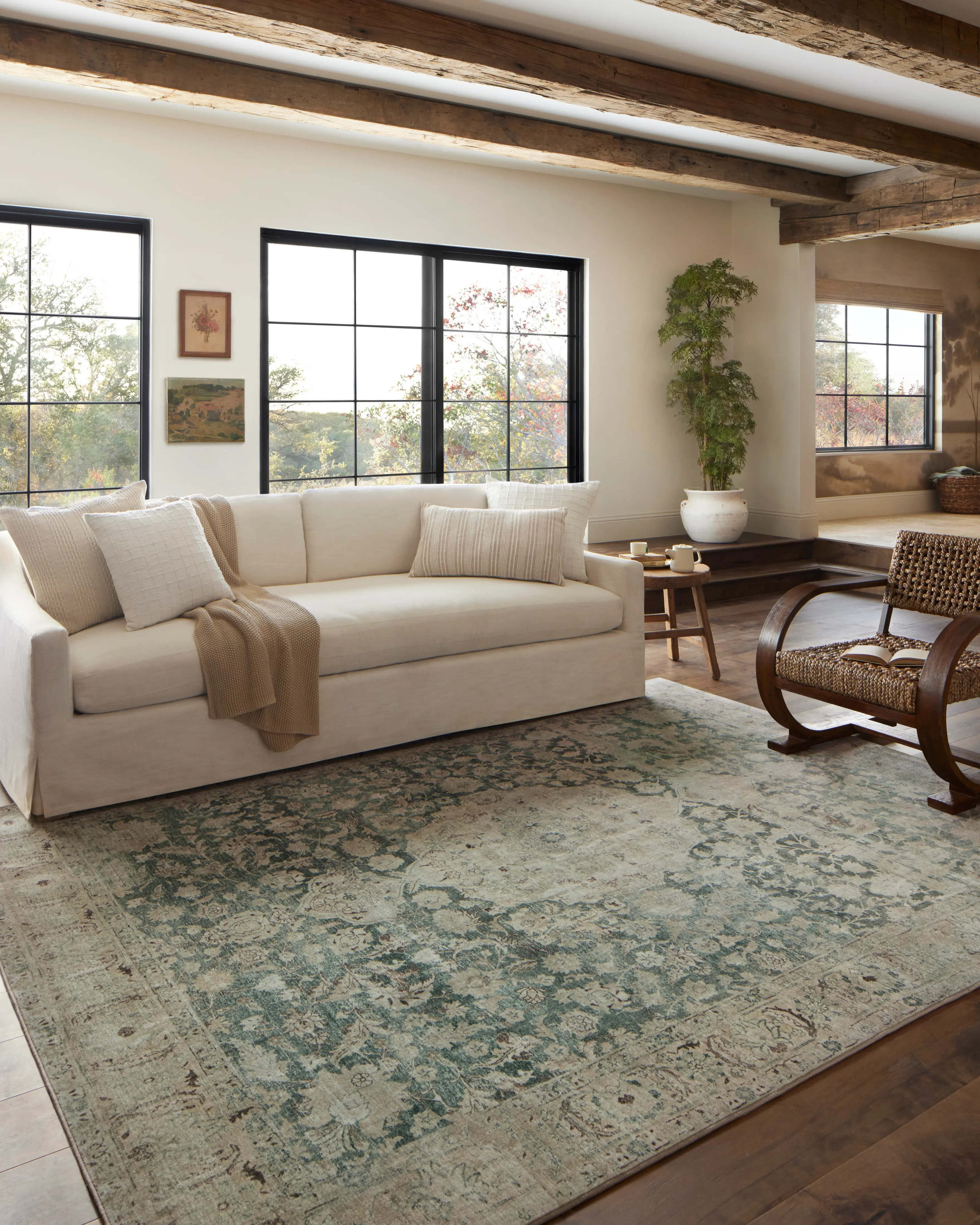 SIN-O5MHJADES7.6X9.6 Sinclair 8 x 10 Antique Jade Green Area Rug-2