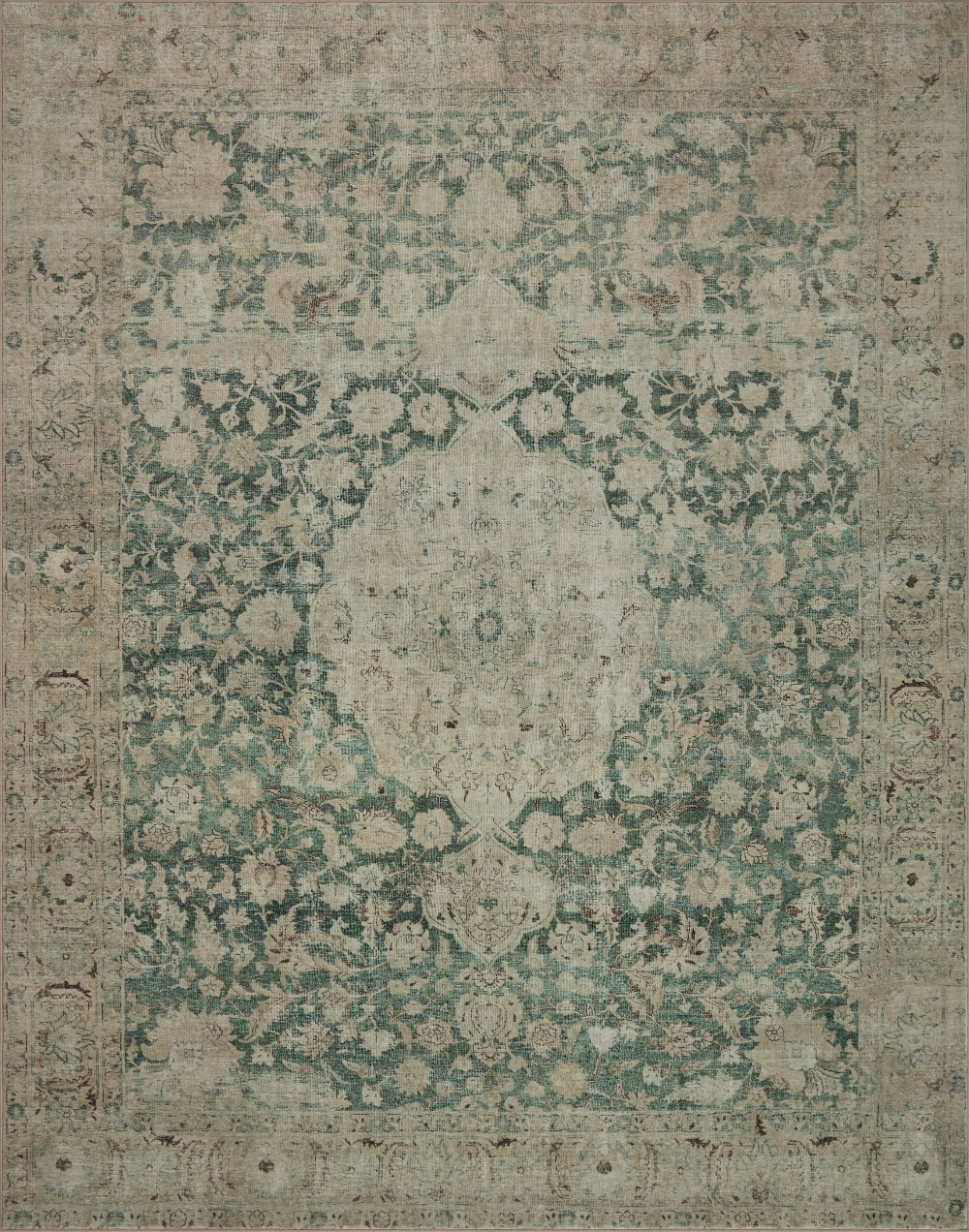 Sinclair 9 x 12 Antique Jade Green Area Rug