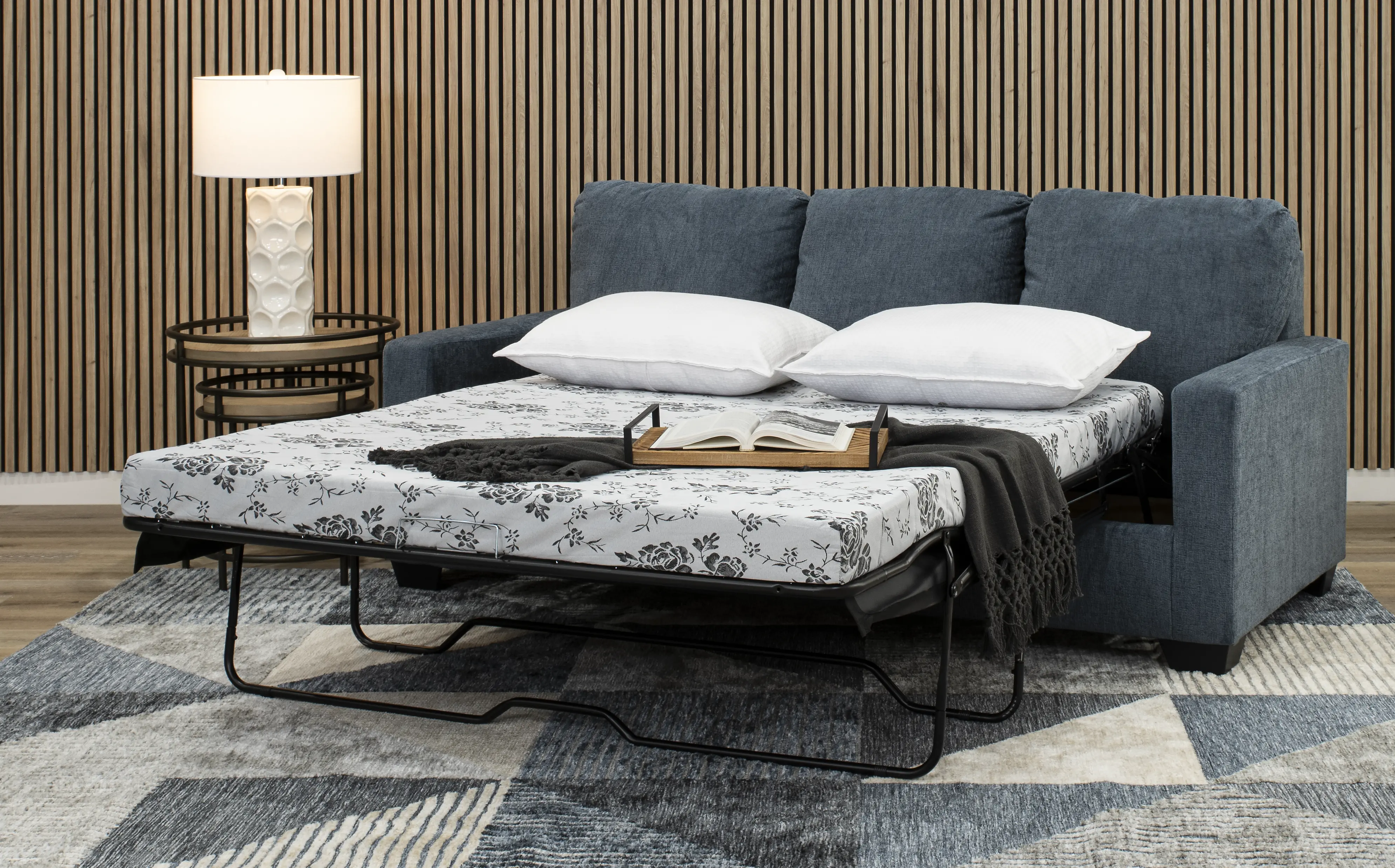 Rannis Navy Blue Queen Sofa Bed-4