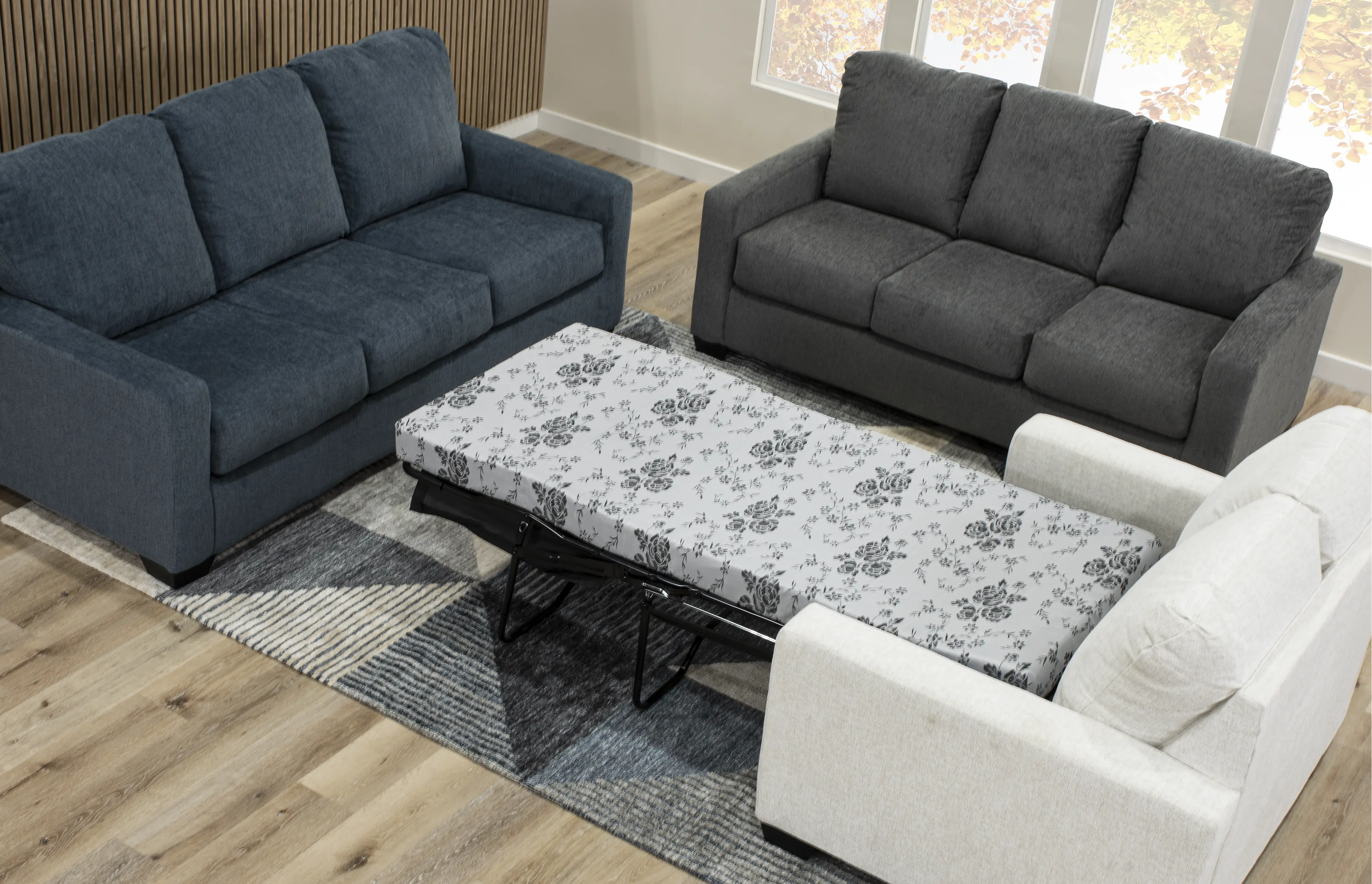 Rannis Navy Blue Queen Sofa Bed-5