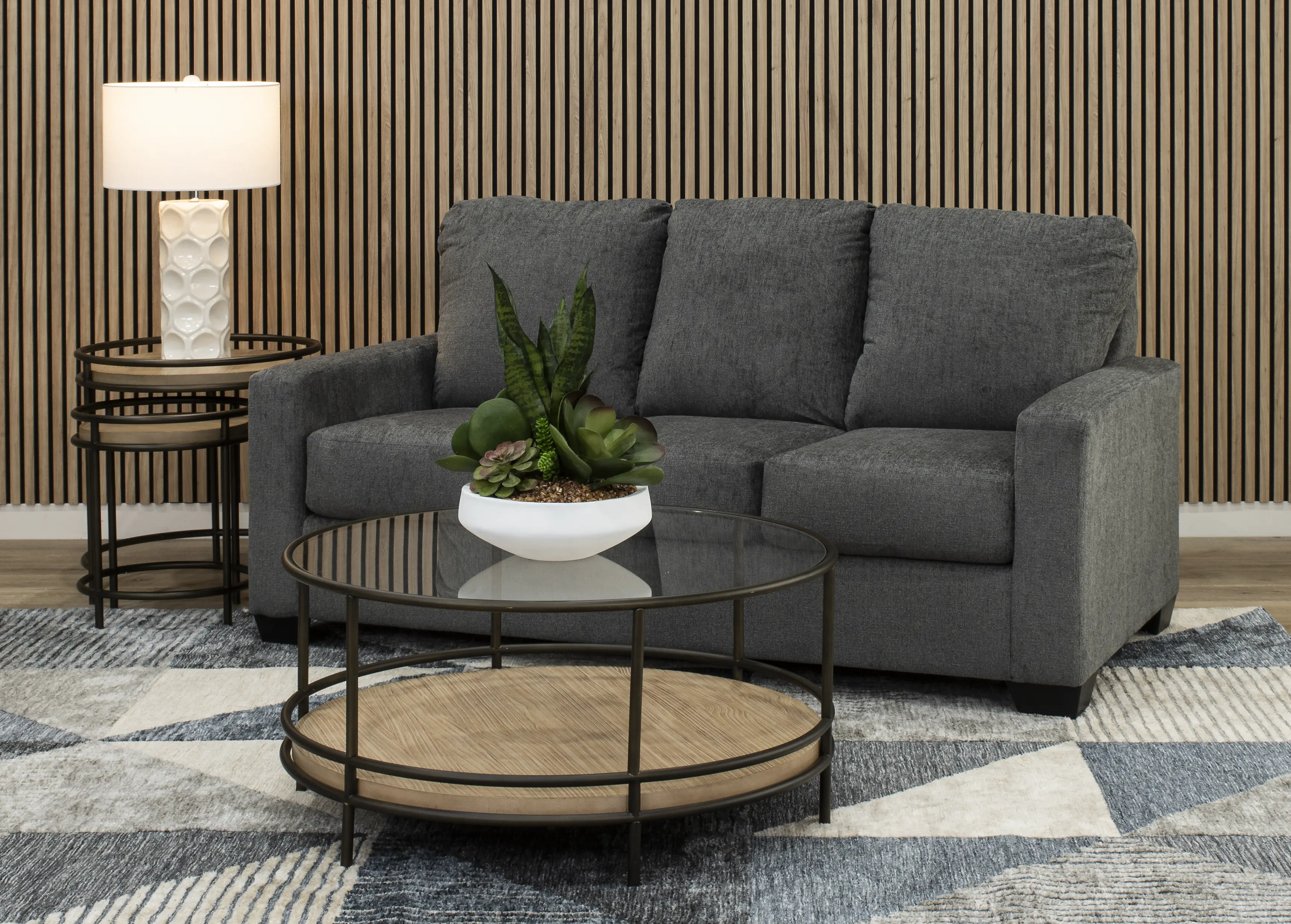 Rannis Pewter Gray Full Sofa Bed-2