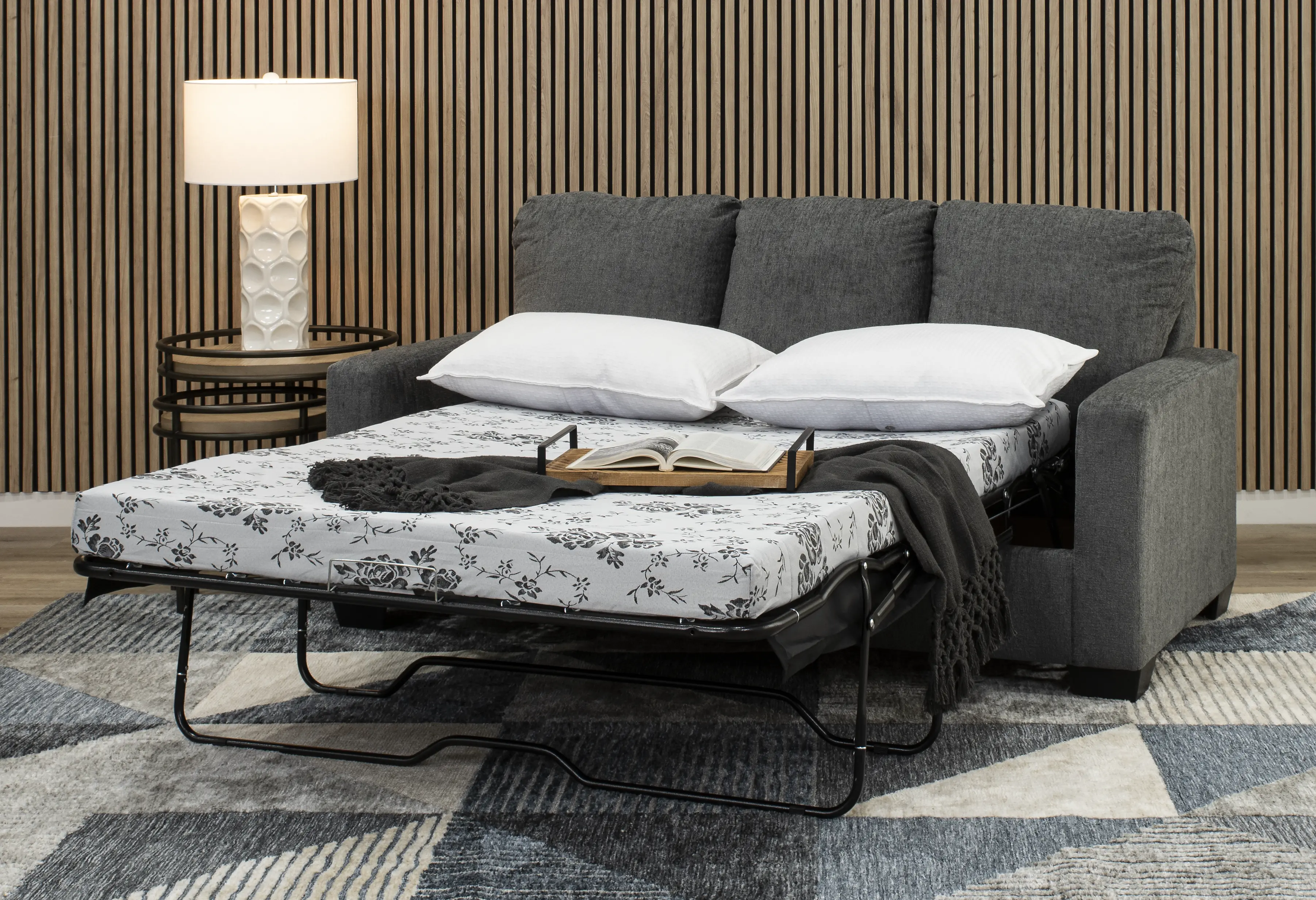 Rannis Pewter Gray Full Sofa Bed-5