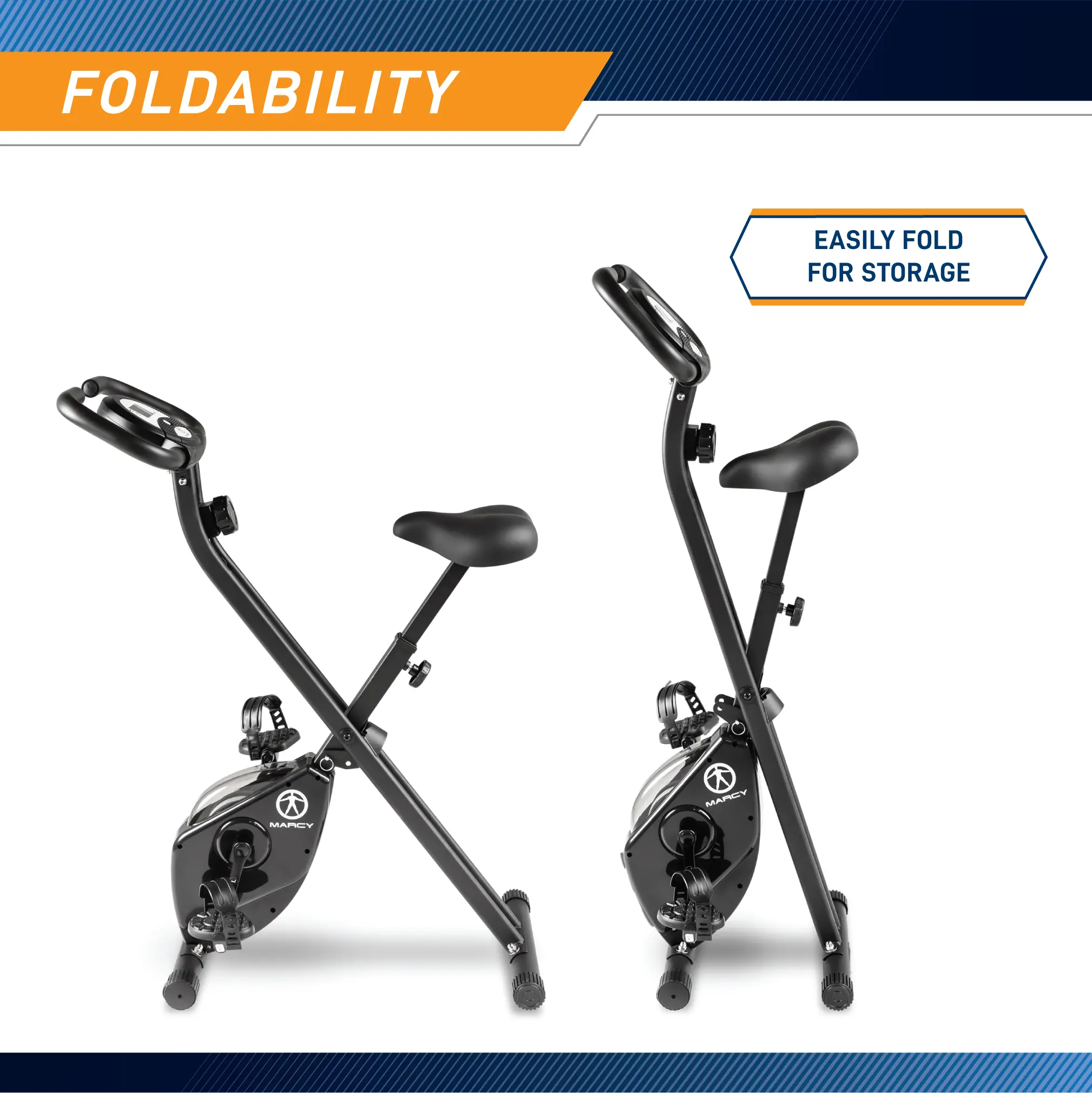 NS-654 Marcy Black Foldable Exercise Bike-6