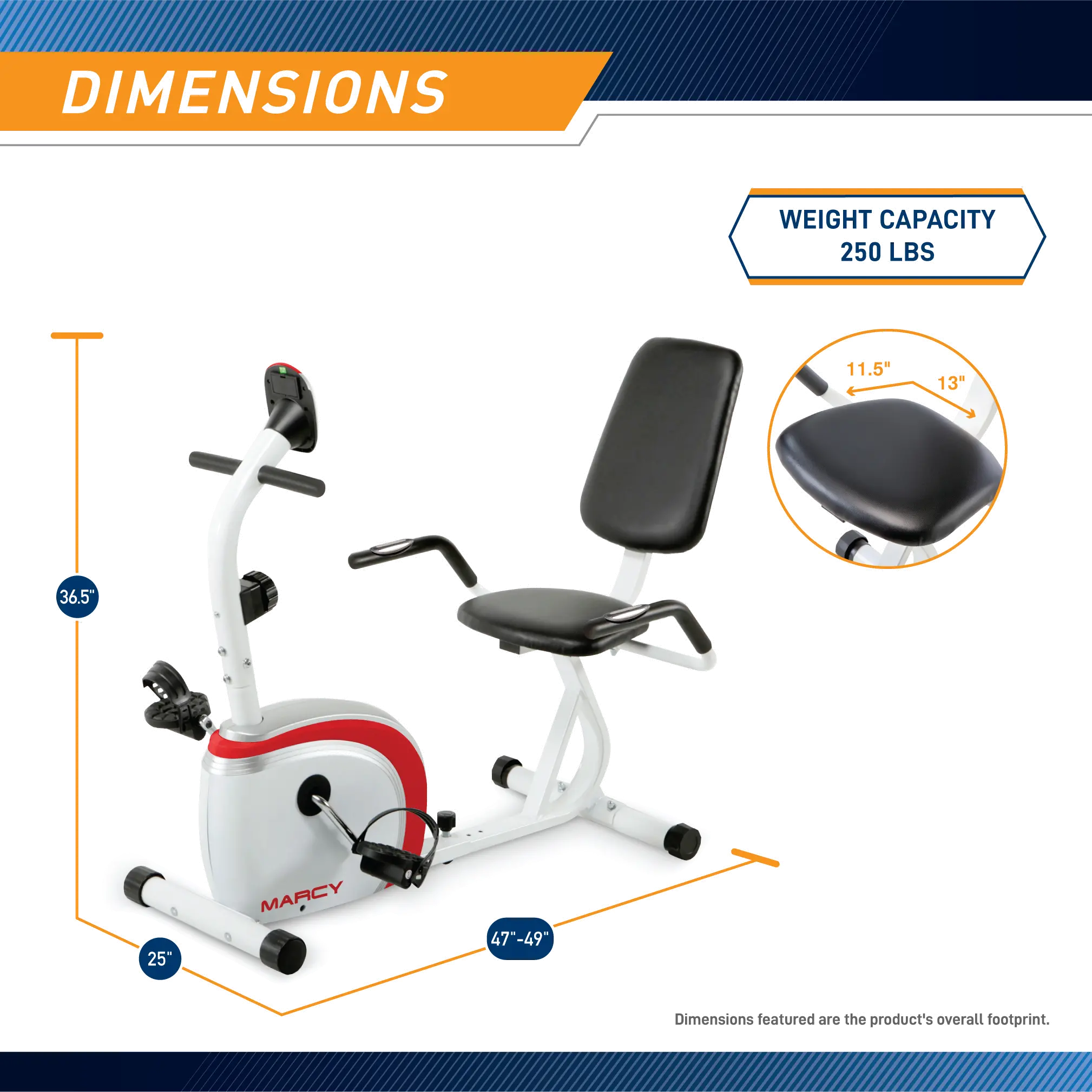 NS-908R Marcy Recumbent Exercise Bike with Pulse Monitor-5