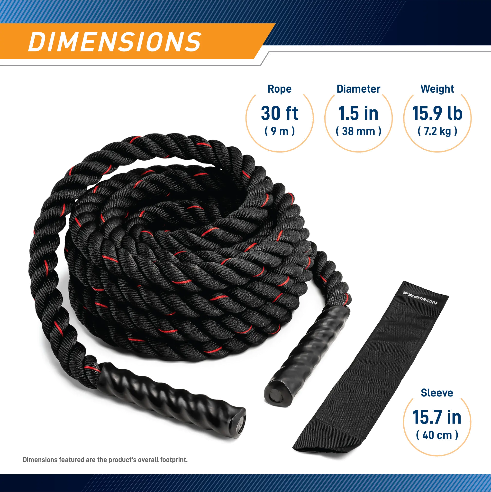 PRO-ZS01-1 PROIRON 30 Foot Battle Rope-6