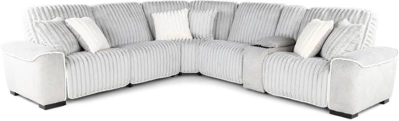 Presley Fog Gray 6-Piece Power Reclining Sectional