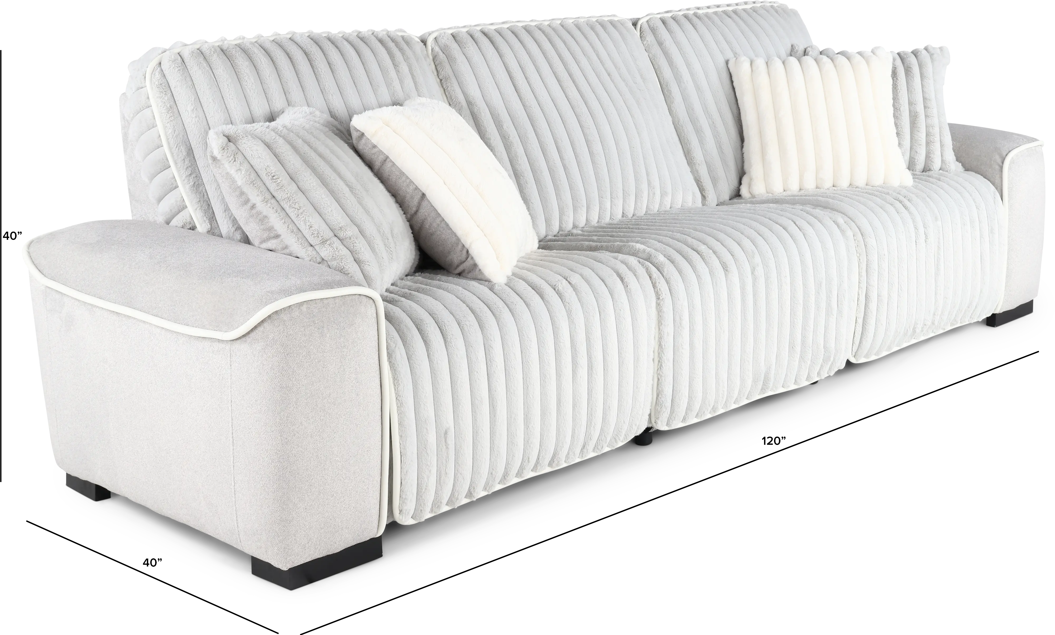 Presley Fog Gray Power Reclining Sofa-3