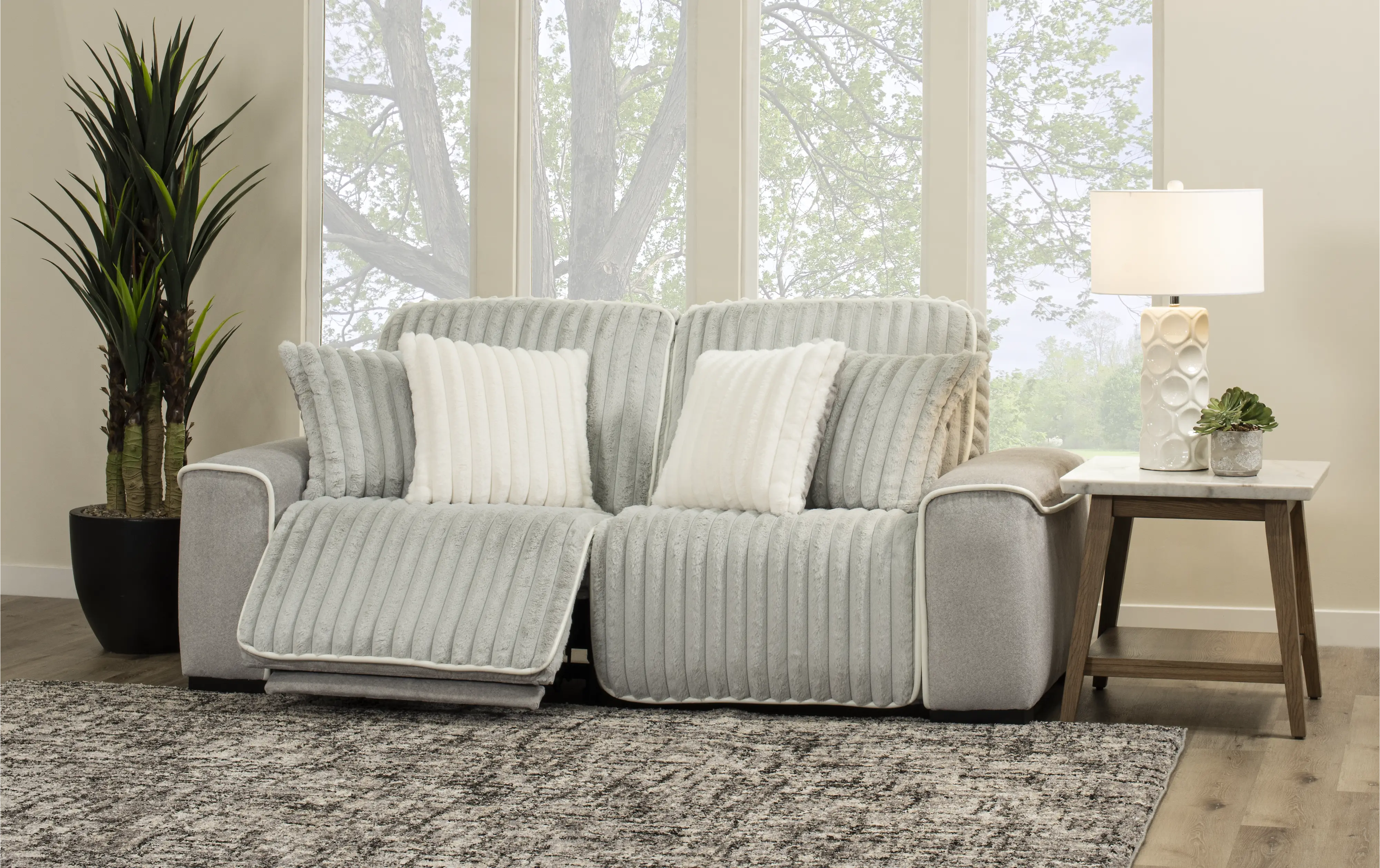 Presley Fog Gray Power Reclining Loveseat-4