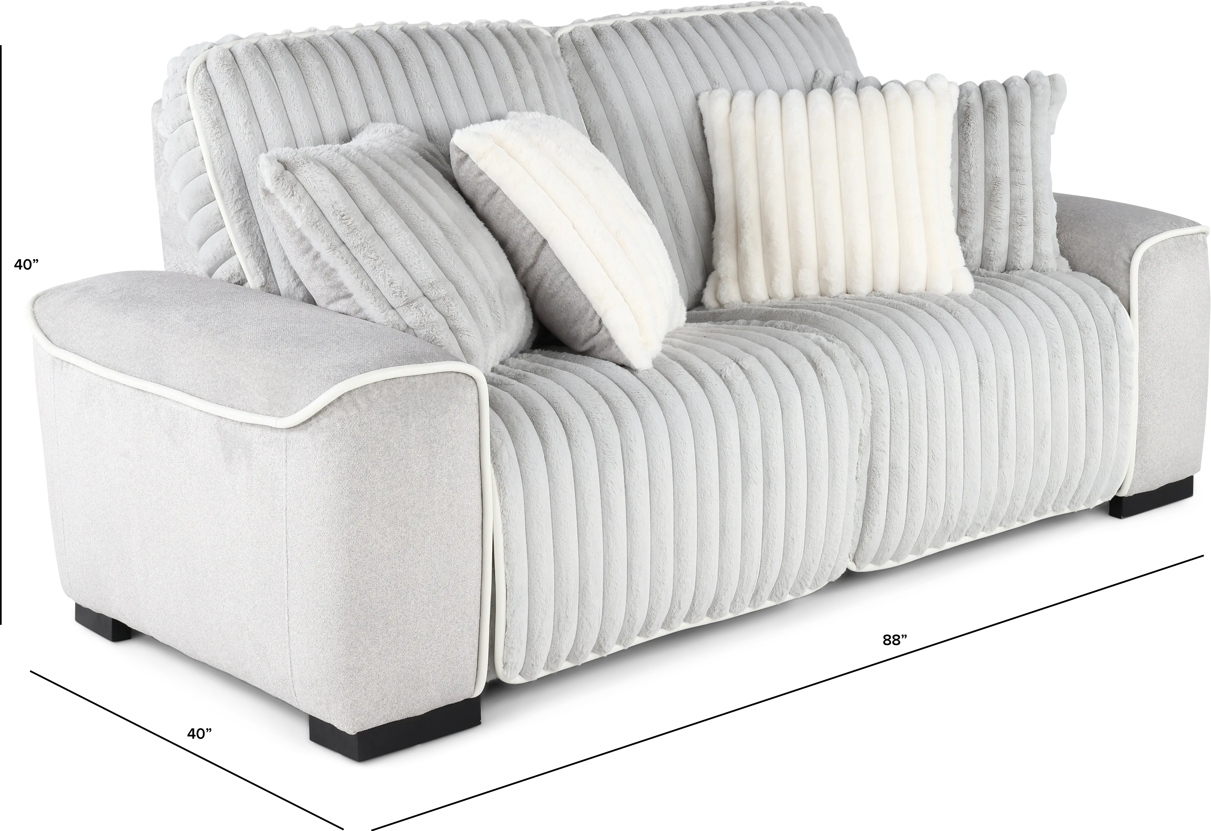 Presley Fog Gray Power Reclining Loveseat-3