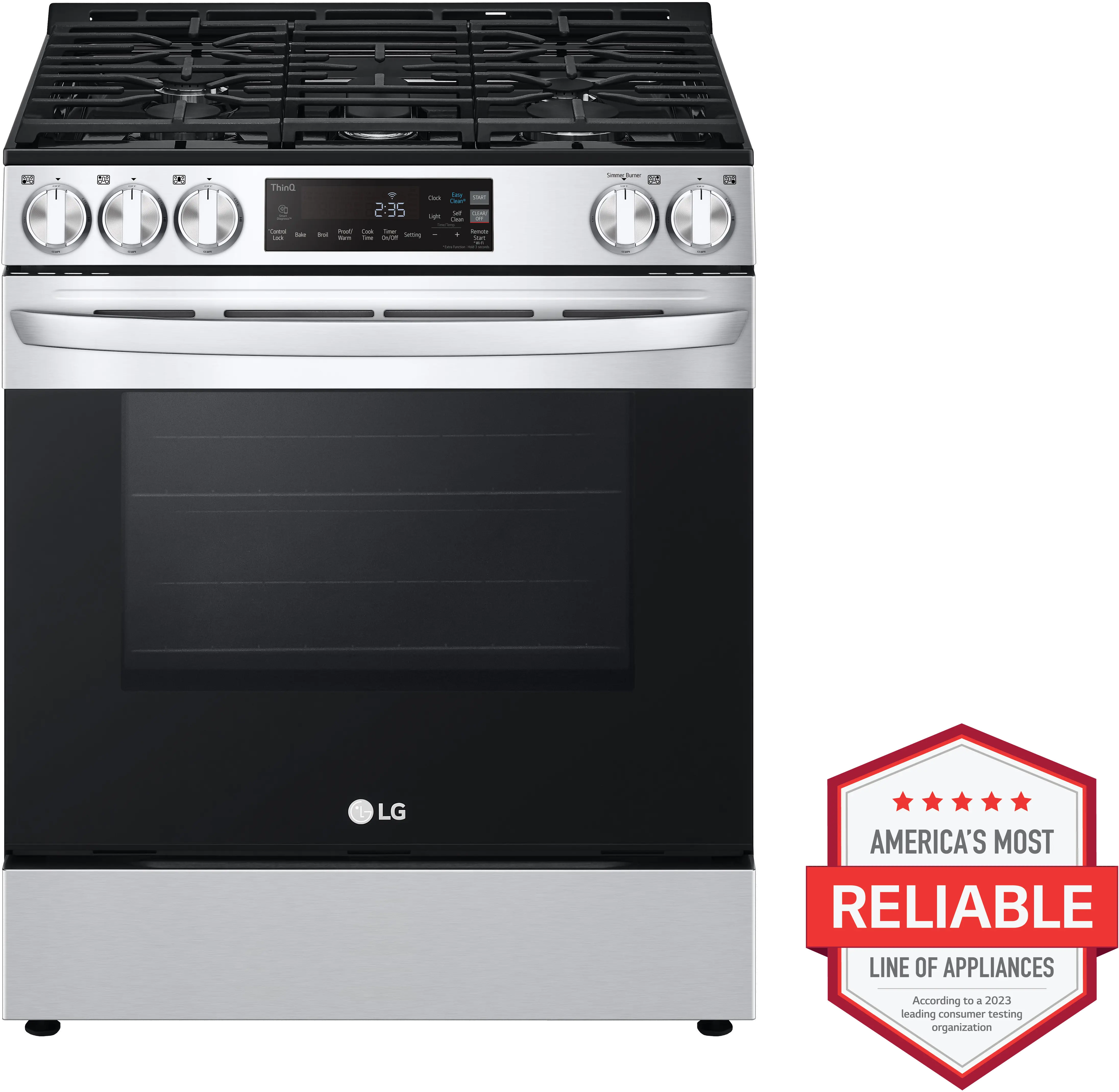LSGL5831F LG 5.8 Cu Ft Front Control Gas Range - Stainless Steel-1