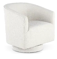 Brylee White Swivel Accent Chair