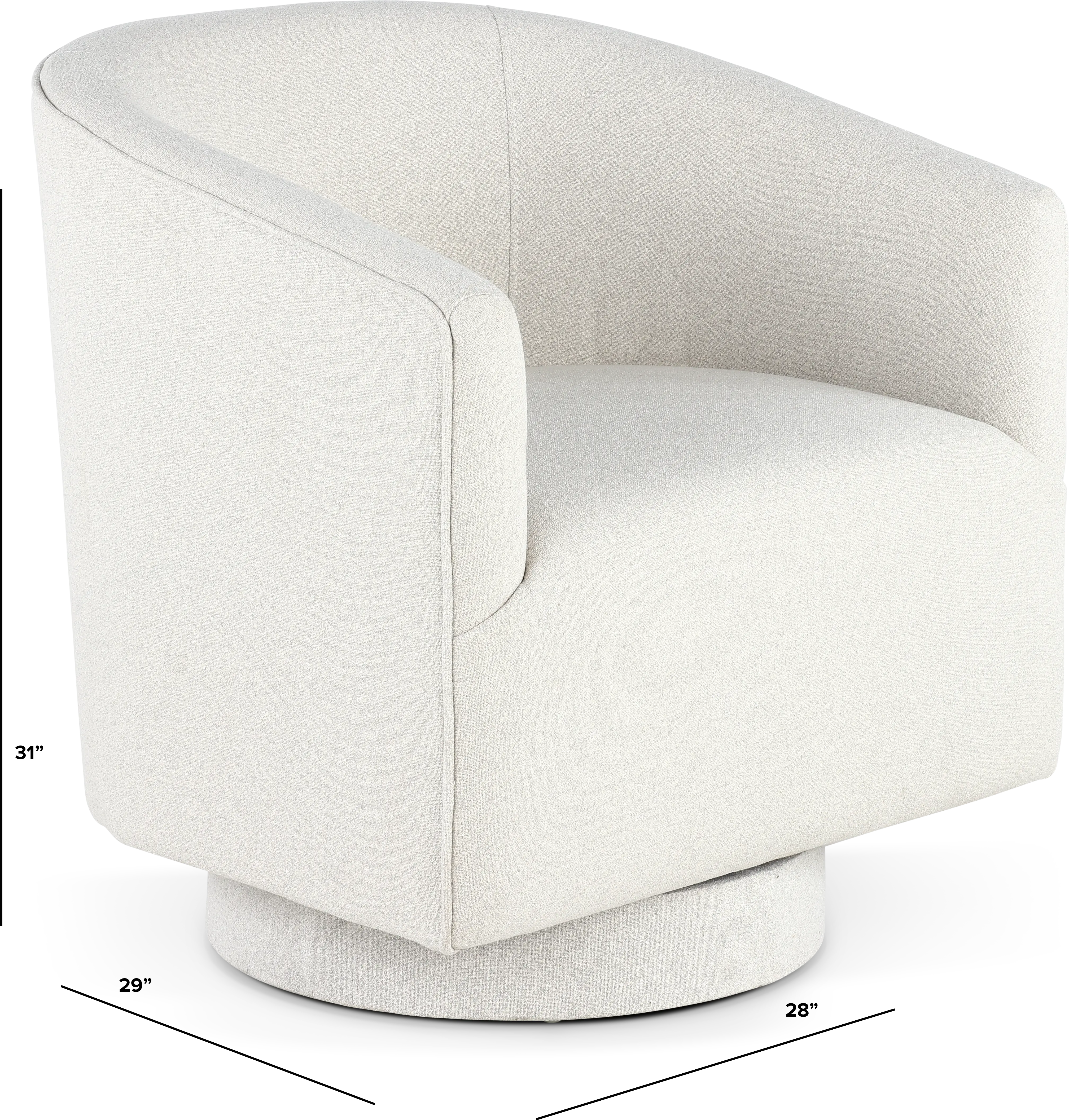 Brylee White Swivel Accent Chair-3
