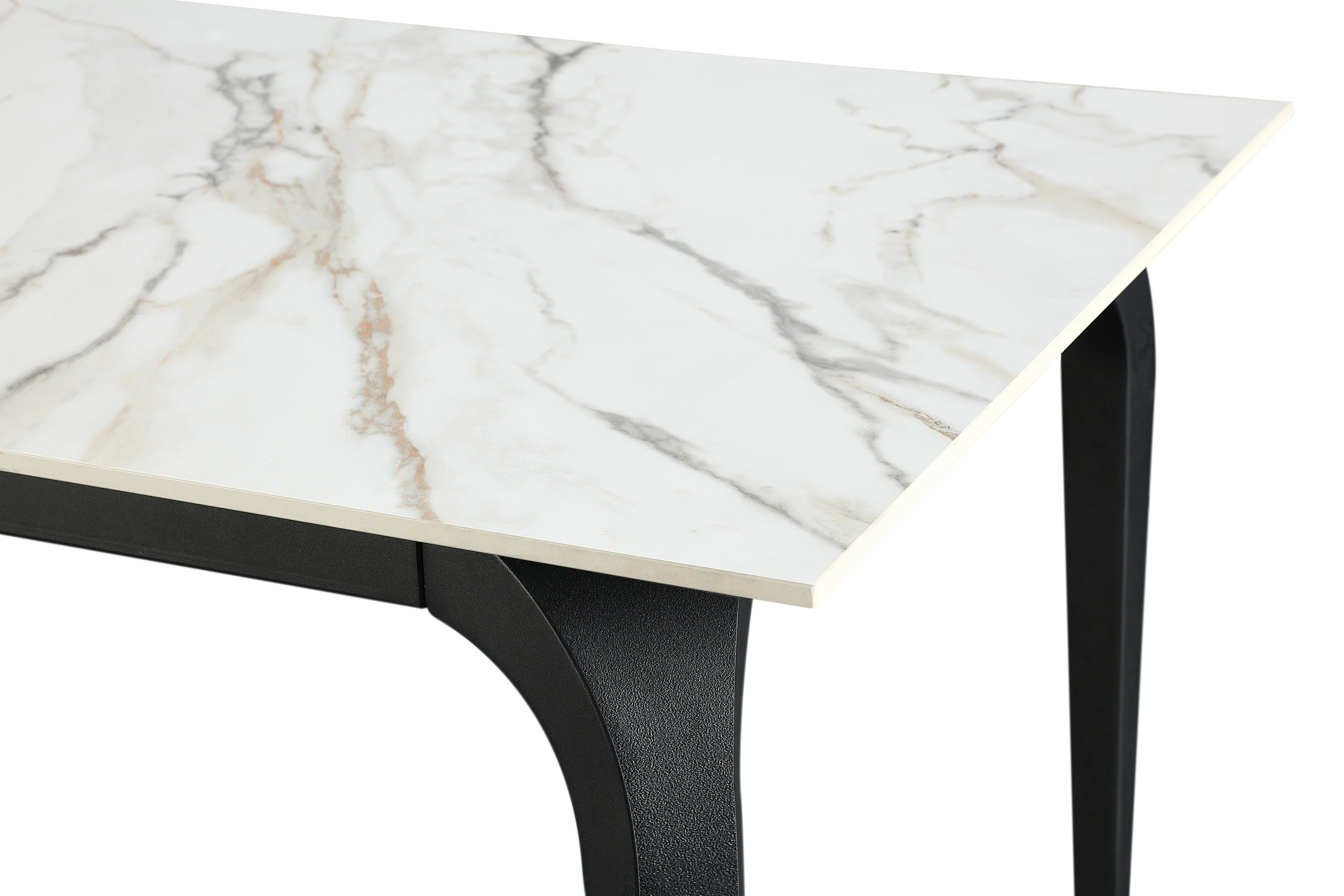 Nicoya White Stone and Metal Dining Table-3